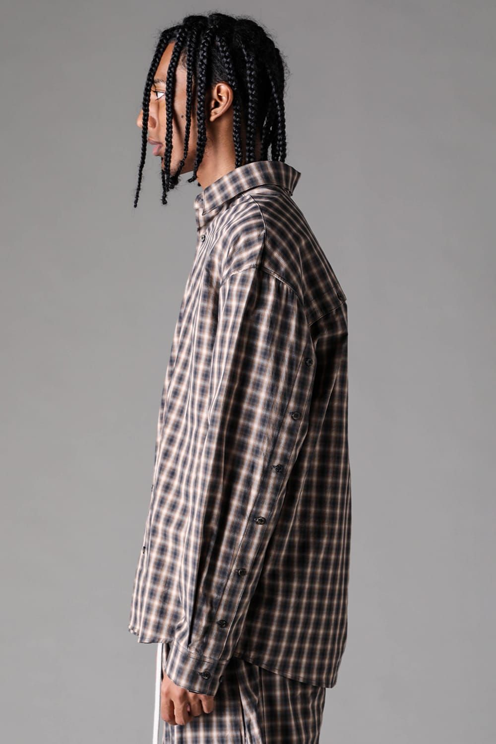 《2027SS先行予約》Plaid Buck Button Shirts"Black Plaid / Brown Plaid" / プレイドバックボタンシャツ"ブラックプレイド / ブラウンプレイド"