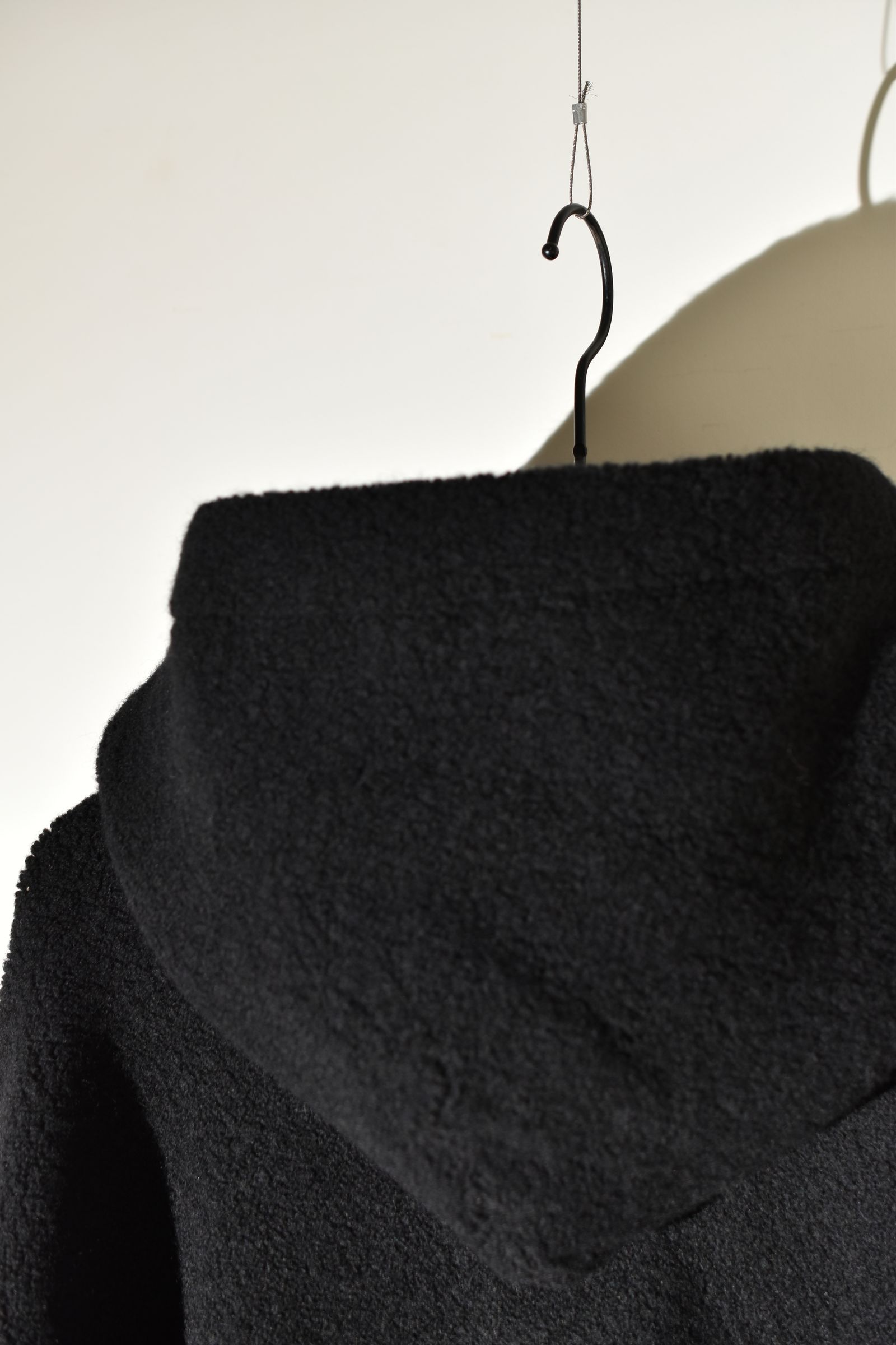 Sheep Pile Knit Dolman Hoodie Pullover"Black" / シープパイルニットドルマンフーディプルオーバー"ブラック"