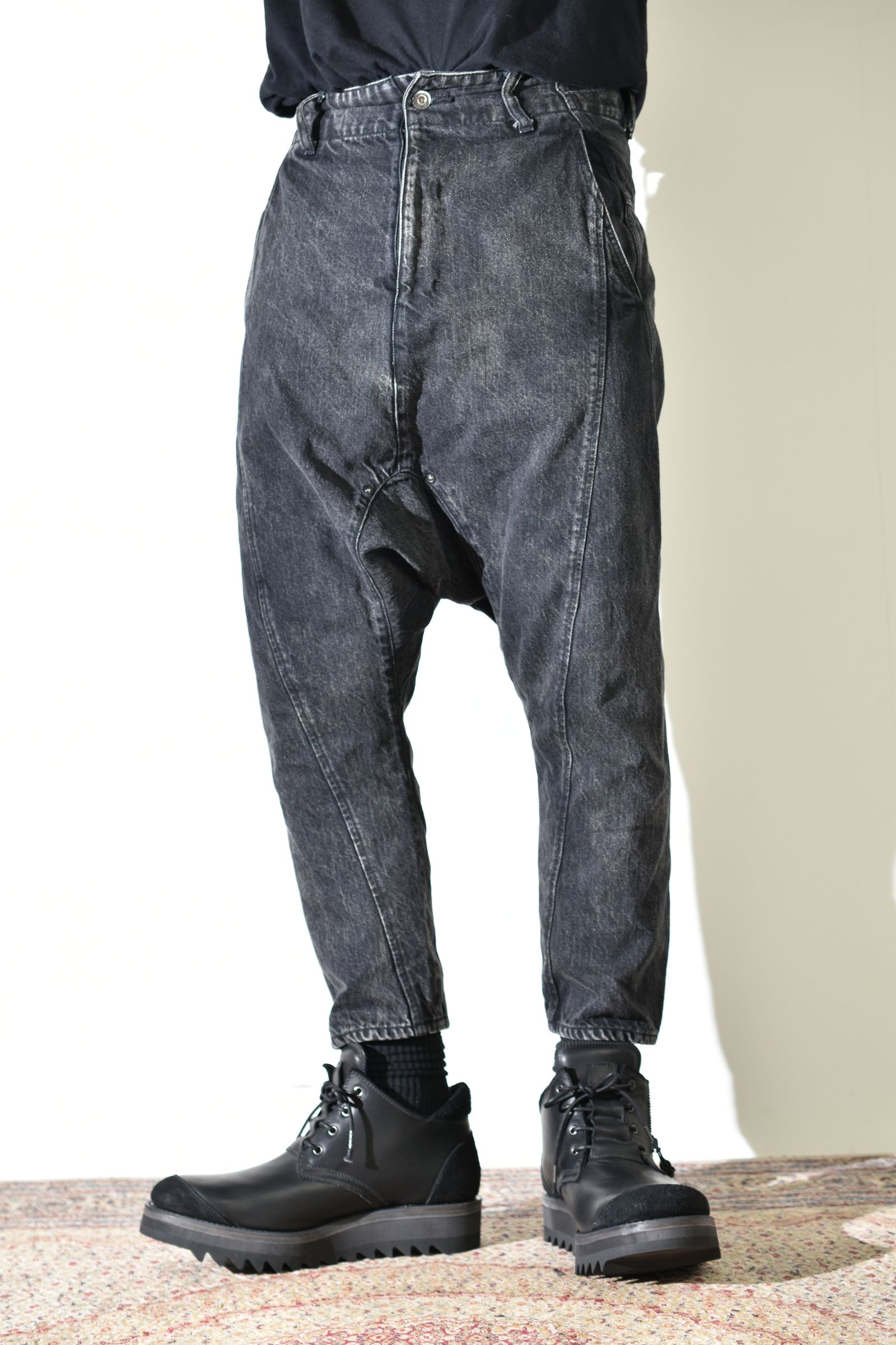 Sarrouel Denim Pants "Mist Bleach Black" / サルエルデニムパンツ "ミストブリーチブラック"