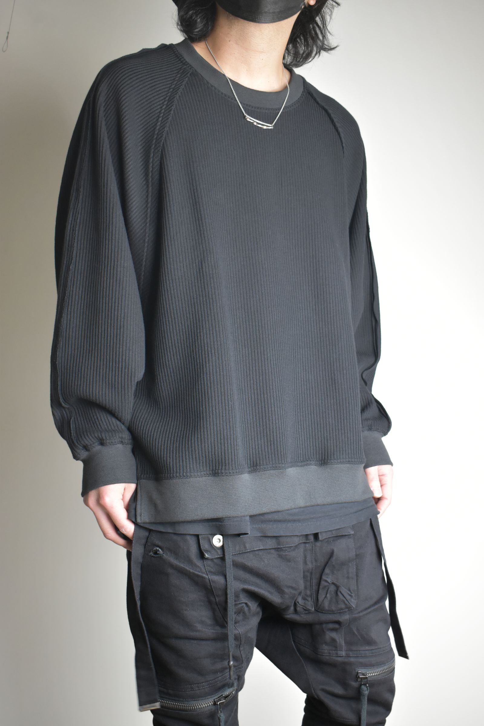 Rail Knit Dolman Sleeve"Black" / レールニットドルマンスリーブ"ブラック"