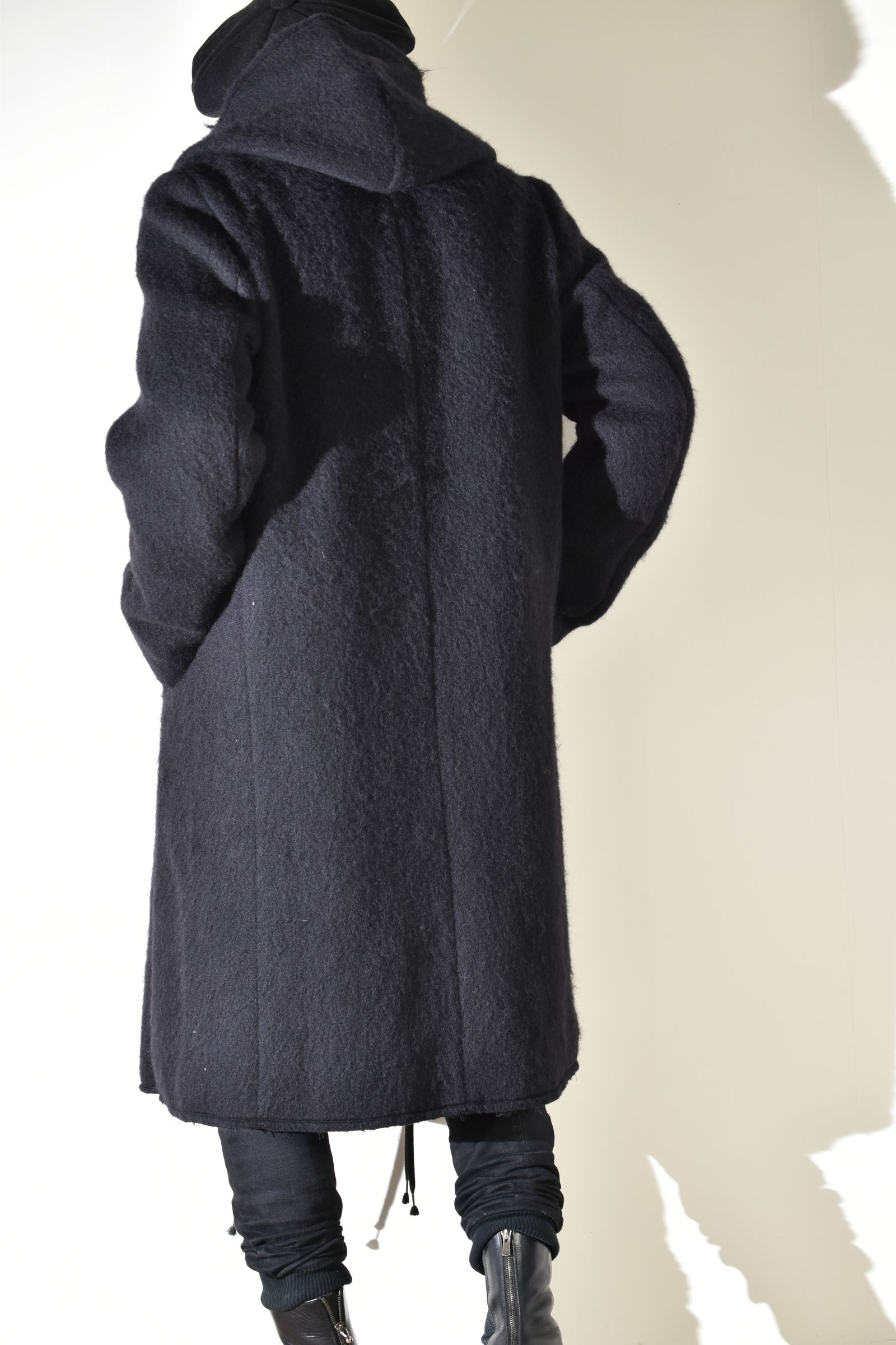Shawl Collar Hoodie Coat "Black" / ショールカラーフーディコート"ブラック"