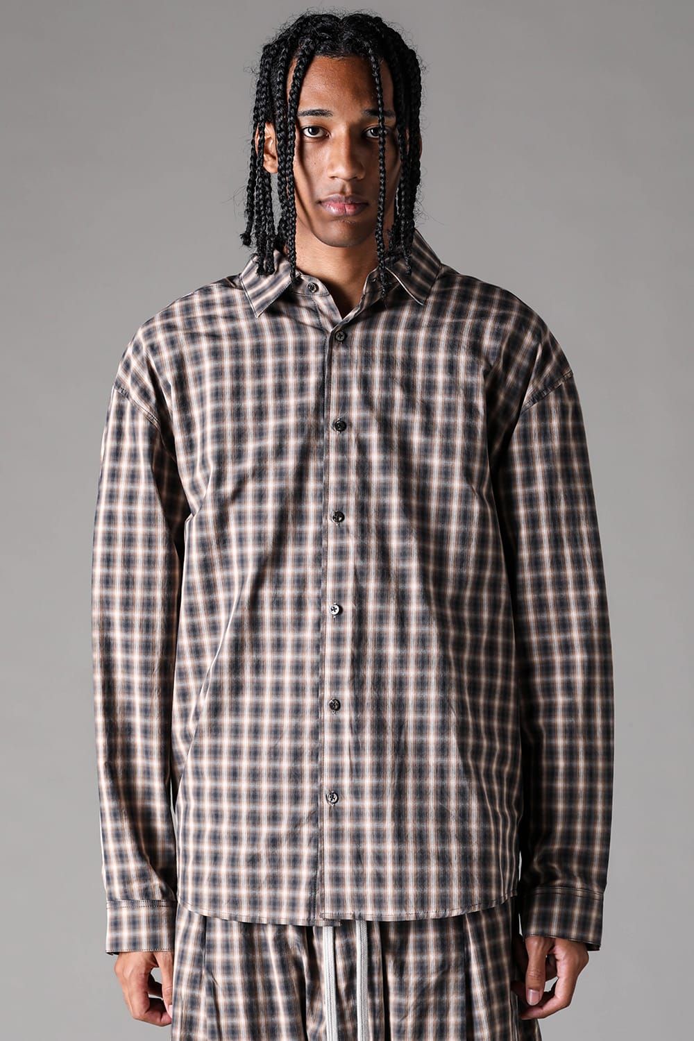 《2027SS先行予約》Plaid Buck Button Shirts"Black Plaid / Brown Plaid" / プレイドバックボタンシャツ"ブラックプレイド / ブラウンプレイド"
