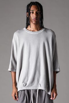 《2027SS先行予約》Sumi Dyed Lightweight French Terry Dolman Jumbo Tee"L.Grey" / 墨染ミニ裏毛ドルマンジャンボTee"ライトグレー"