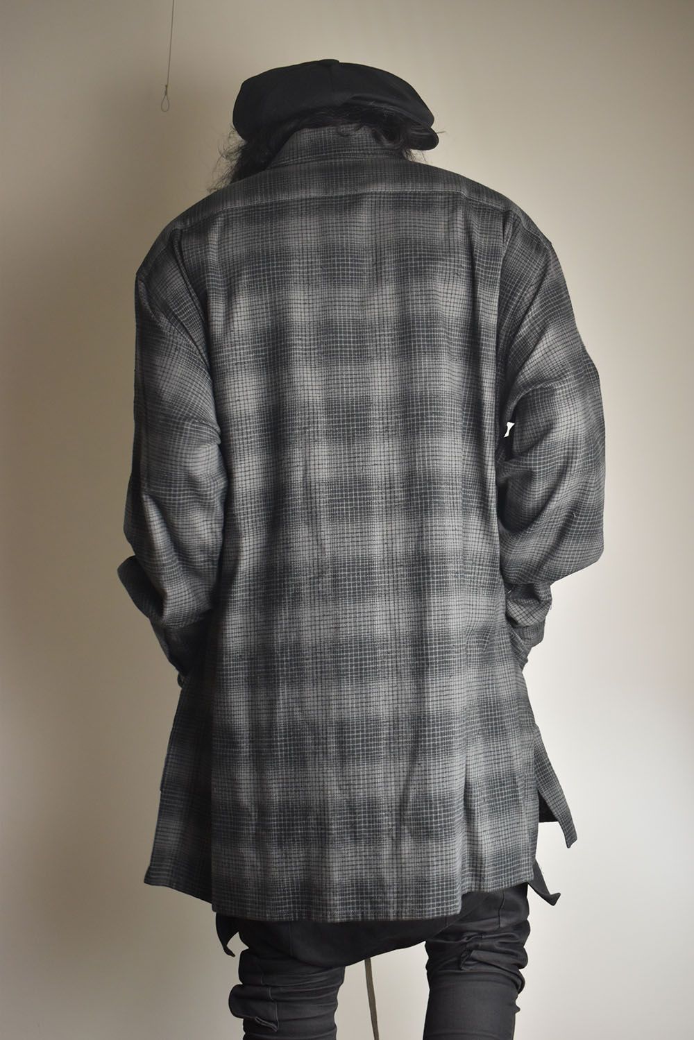 Over Sized Check Shirts"Grey" / オーバーサイズドチェックシャツ"グレー"