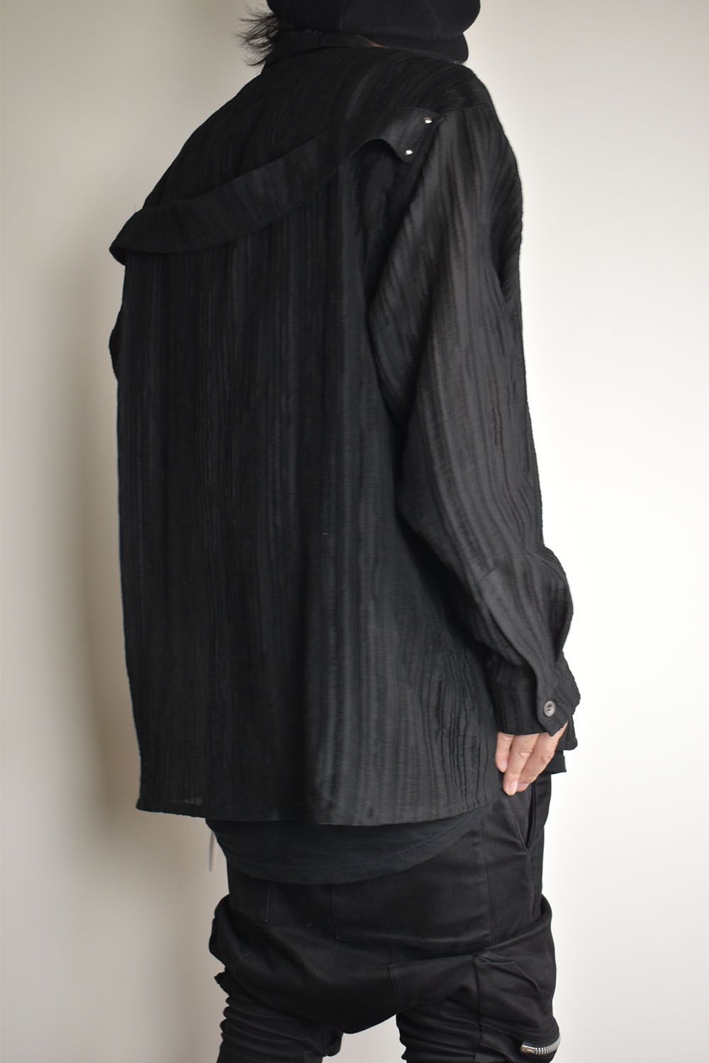Sheer Yoryu Shirts"Black"/シアーシャツ"ブラック"