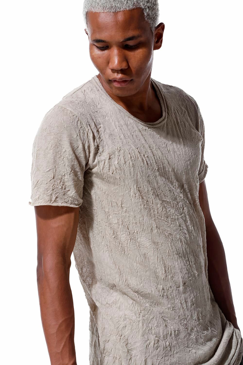 《2026SS先行予約》Gauze Washer Crew Neck Tee "Black/White/Ivory/Beige/Grey"/ガーゼワッシャークルーネックTee"ブラック/ホワイト/アイボリー/ベージュ/グレー"