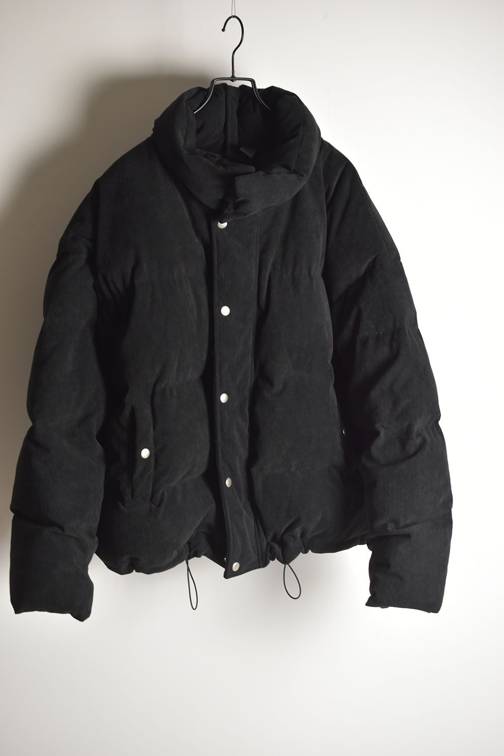 Corduroy High Neck Down jacket"Black/Brown"/コーデュロイハイネックダウンジャケット"ブラック/ブラウン"