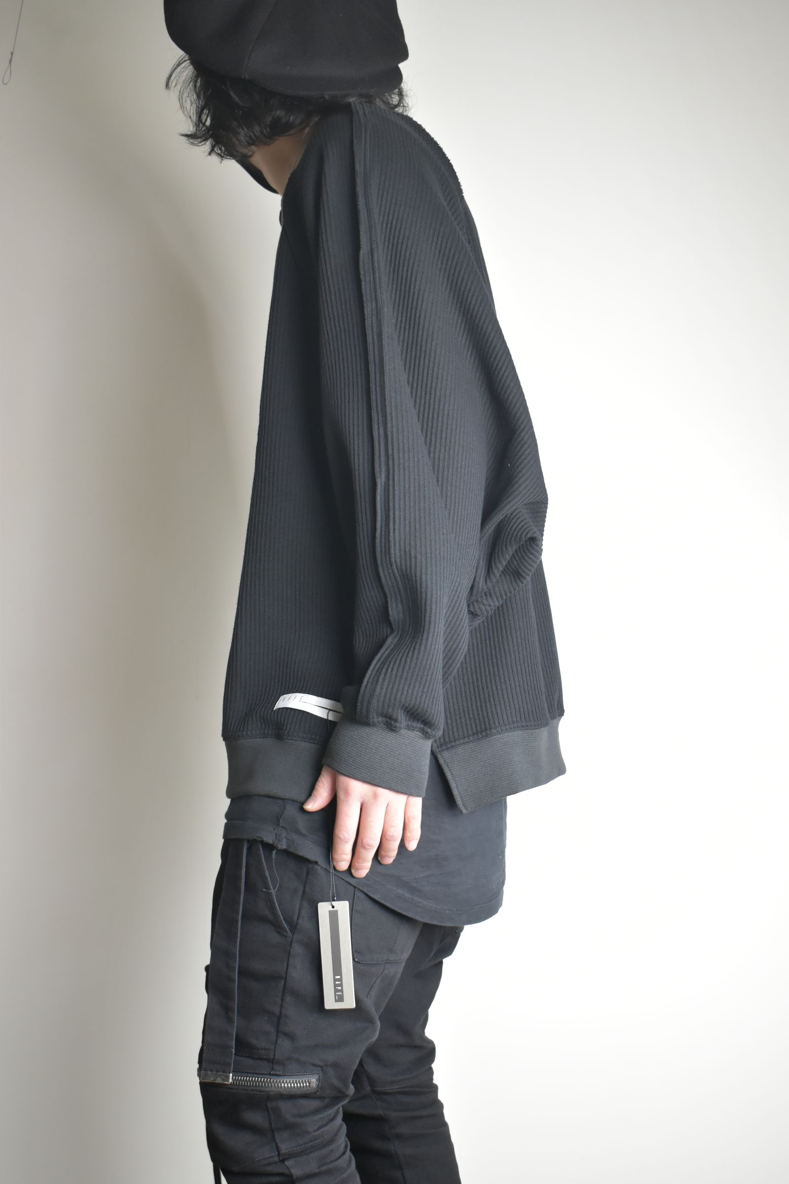 Rail Knit Dolman Sleeve"Black" / レールニットドルマンスリーブ"ブラック"