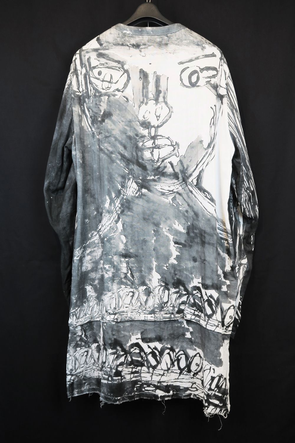 Round Neck Reversible Gauze Shirt"Face Print" / ラウンドネックリバーシブルガーゼシャツ"フェイスプリント"