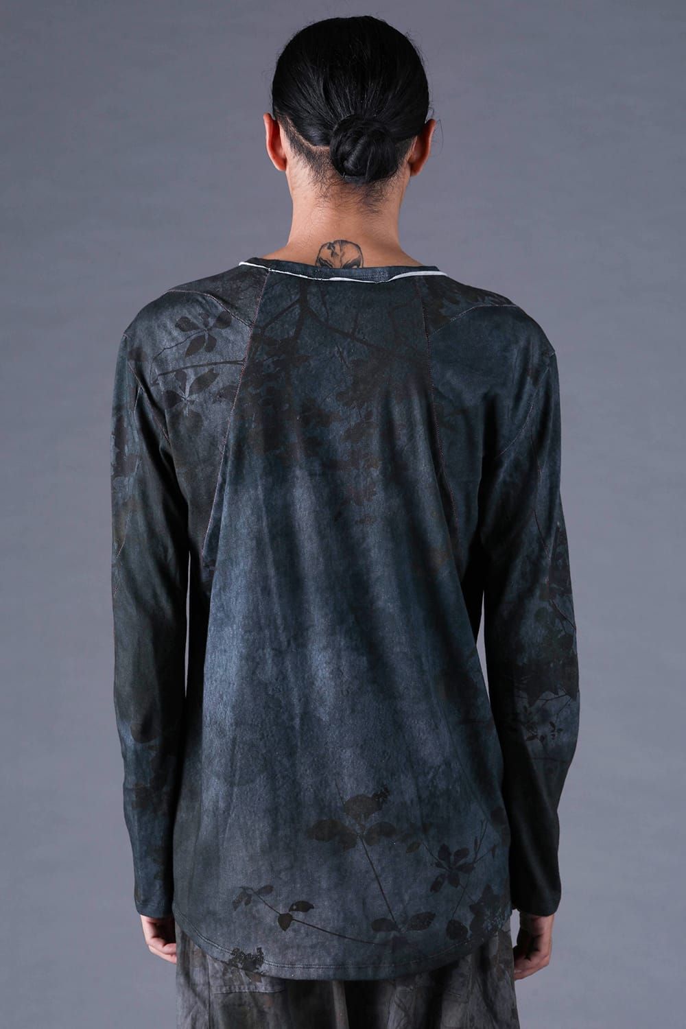 《2027SS先行予約分》Inkjet-Printed 30/- Cotton L/ST-Shirt"Charcoal" / インクジェットプリント30/-天竺ロングスリーブTee"チャコール"