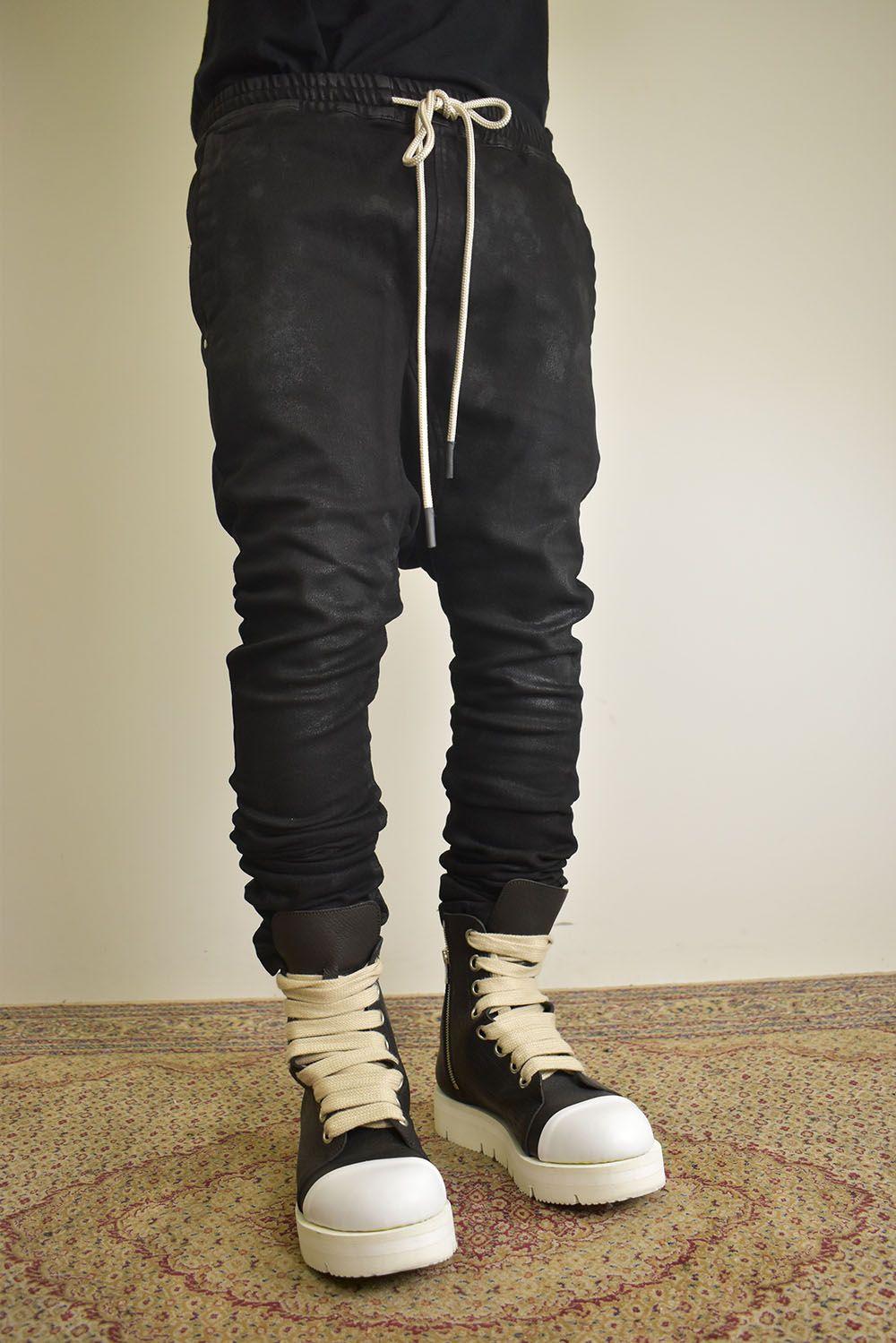 Coating Bonding  Sarouel Skinny Denim"Black" / コーティングボンディングサルエルスキニーデニム"ブラック"