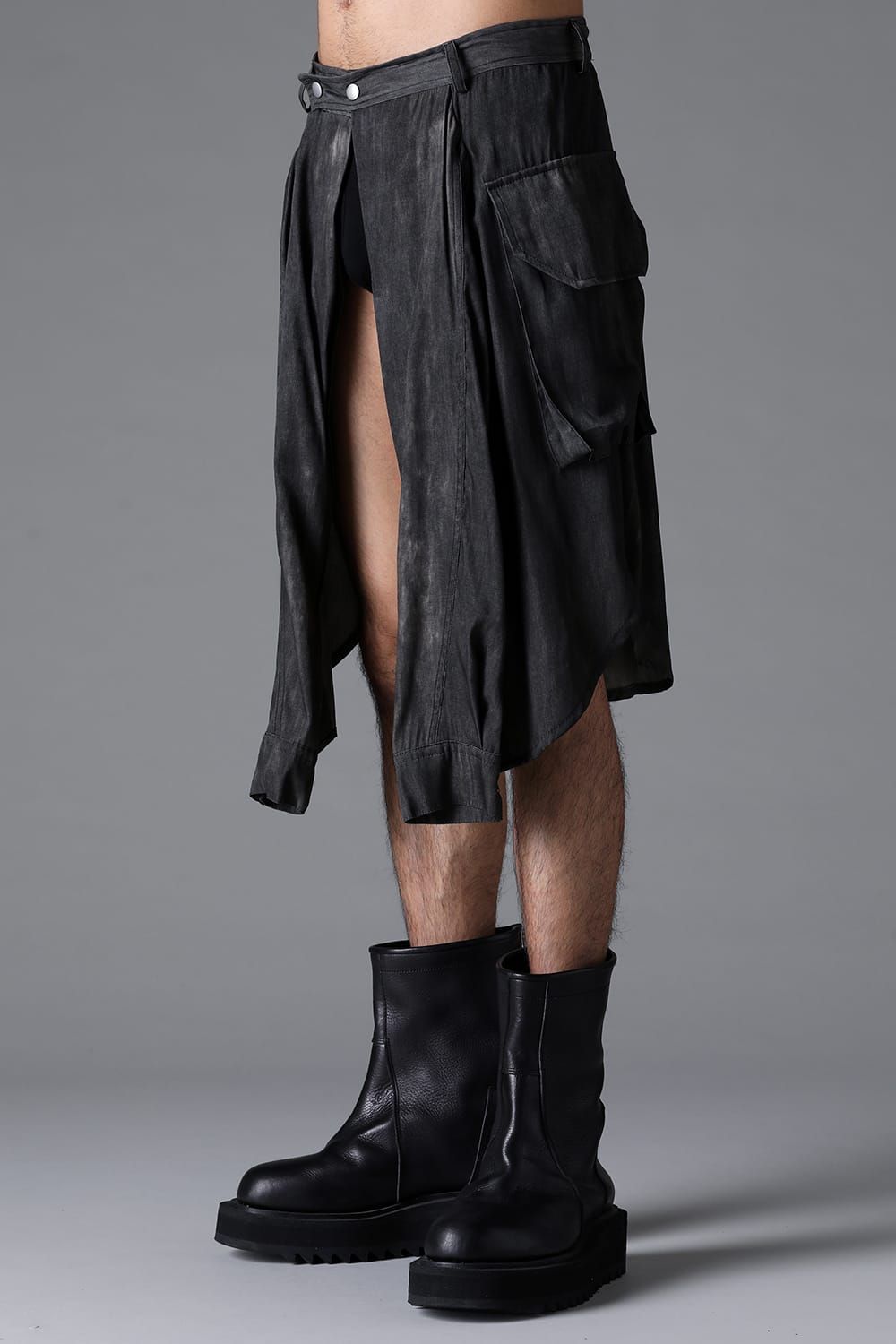 《2026SS先行予約》Sleeve Wrap Skirt"Black / Uneven D.Grey / Uneven Grey" / スリーブラップスカート"ブラック/アンイーブンダークグレー/アンイーブングレー"
