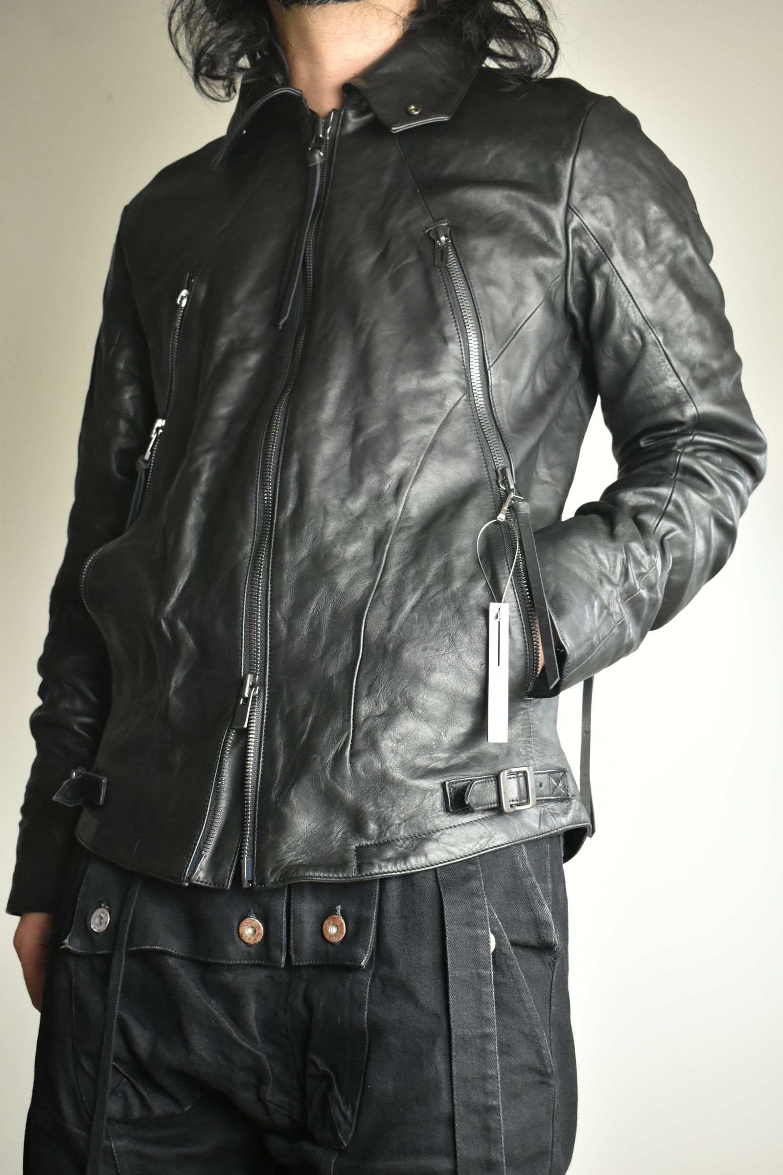 Horse Leather Collar Detachable Jacket"Black" / ホースレザーカラーデタッチャブルジャケット"ブラック"