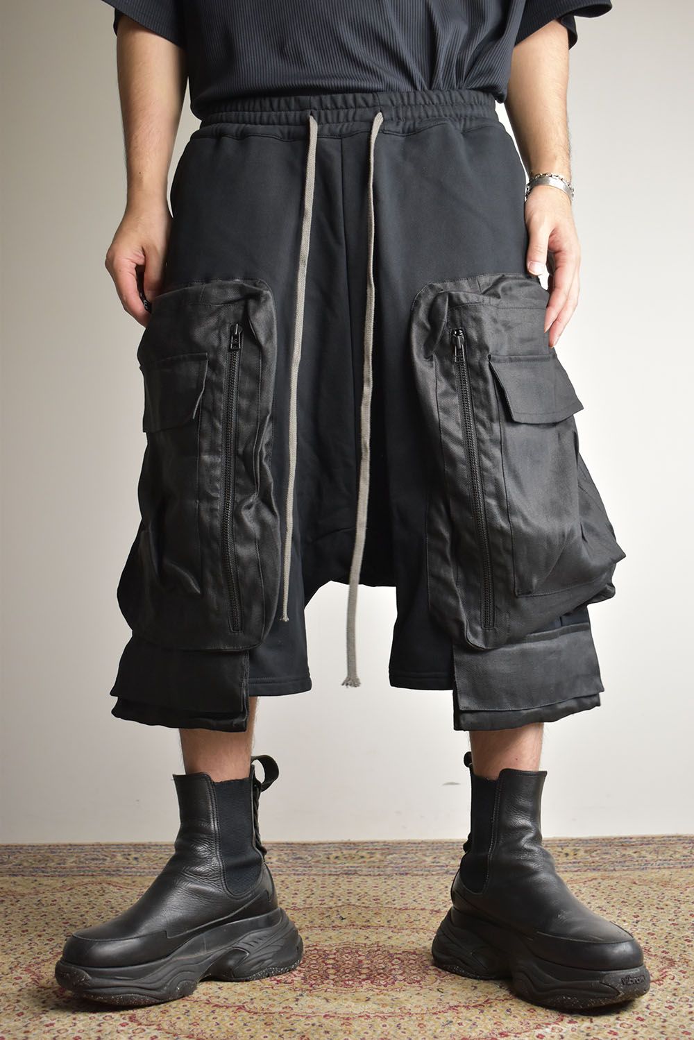 Combi Srouel Sweat Shorts"Black" / コンビサルエルスウェットショーツ"ブラック"