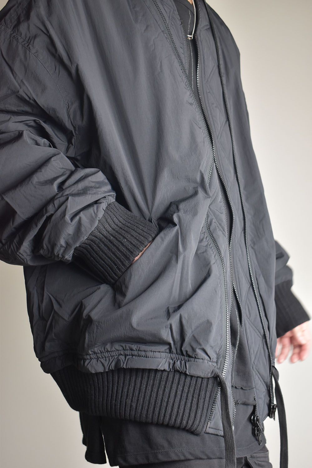 Over Sized Bomber Jacket"Black" / オーバーサイズボンバージャケット"ブラック"