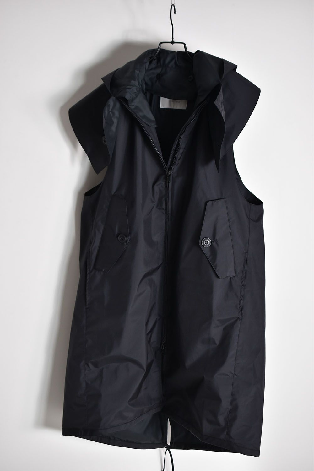 Hooded Sleeve Less Coat"Black"/ フーデットスリーブレスコート"ブラック"