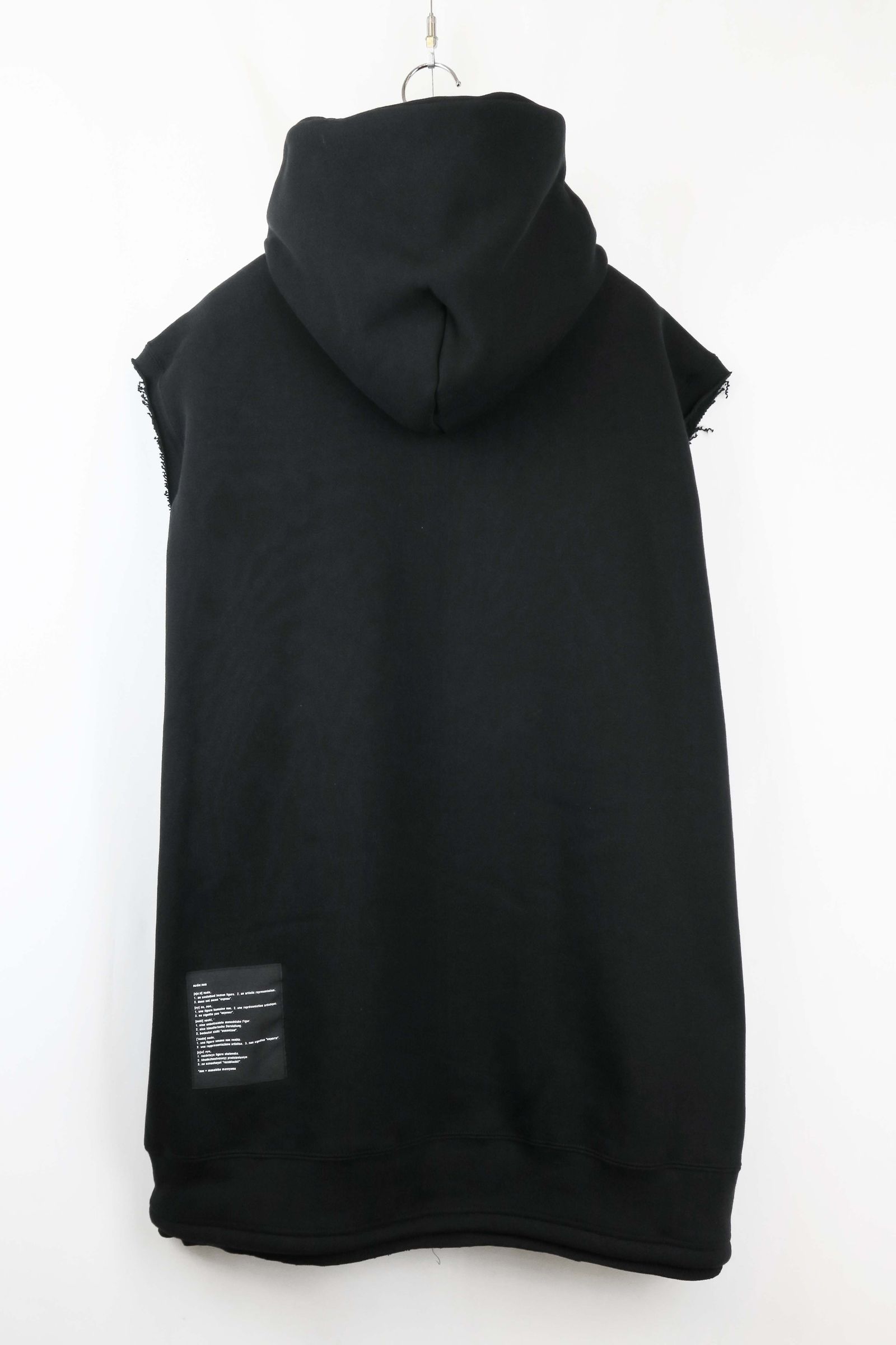 Over Size Sleeve Less Zip Up Parker"Black" / オーバーサイズスリーブレスジップアップパーカー"ブラック"