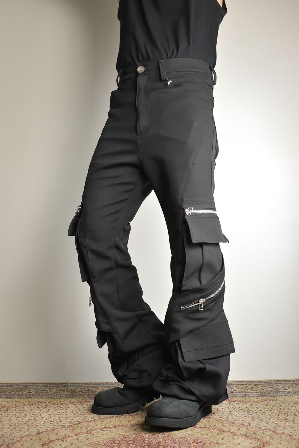 Cargo Flare Baggy Pants"Black" / カーゴフレアバギーパンツ"ブラック"