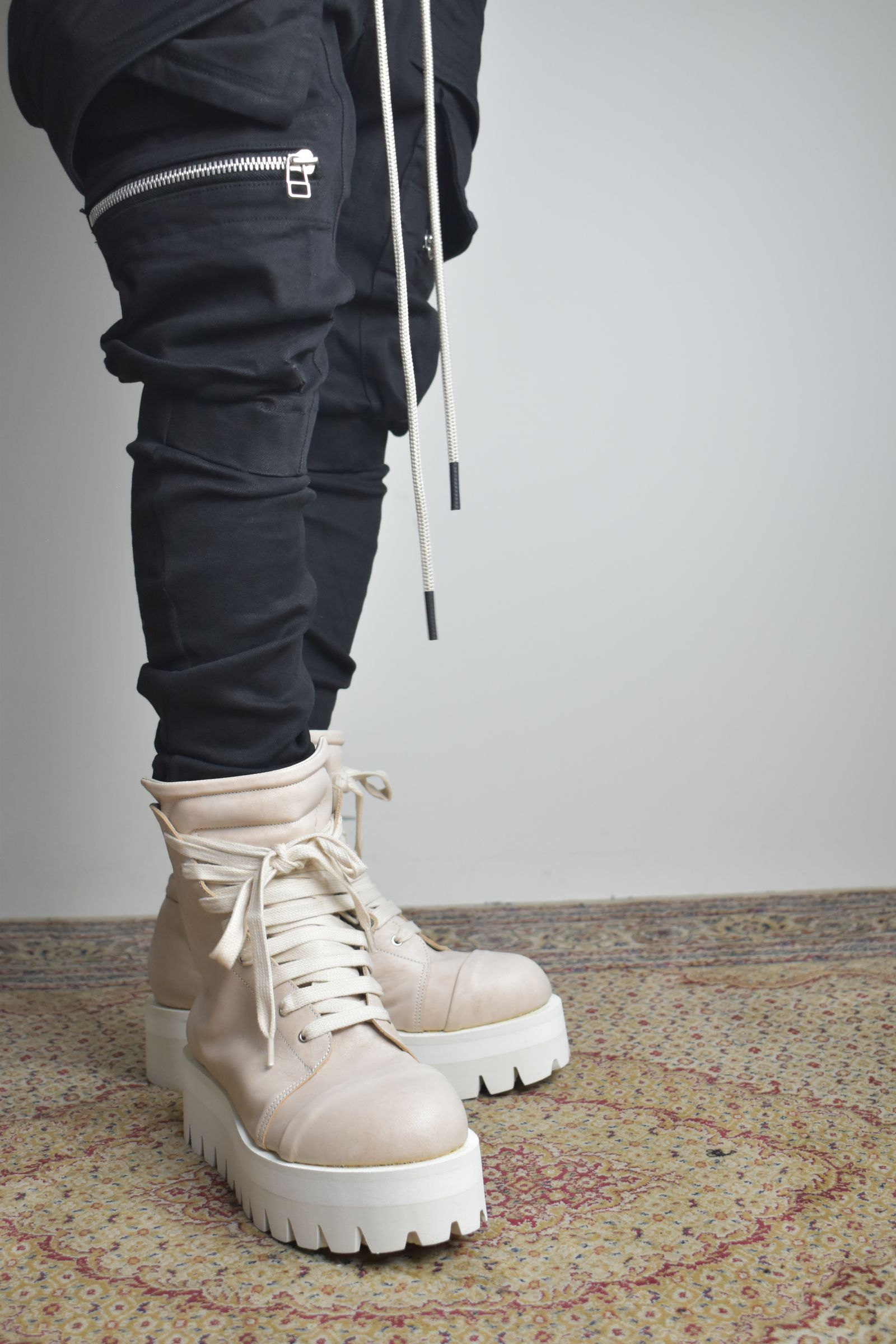 Sneaker Boots"Ash Pink×White" / スニーカーブーツ"アッシュピンク×ホワイト"