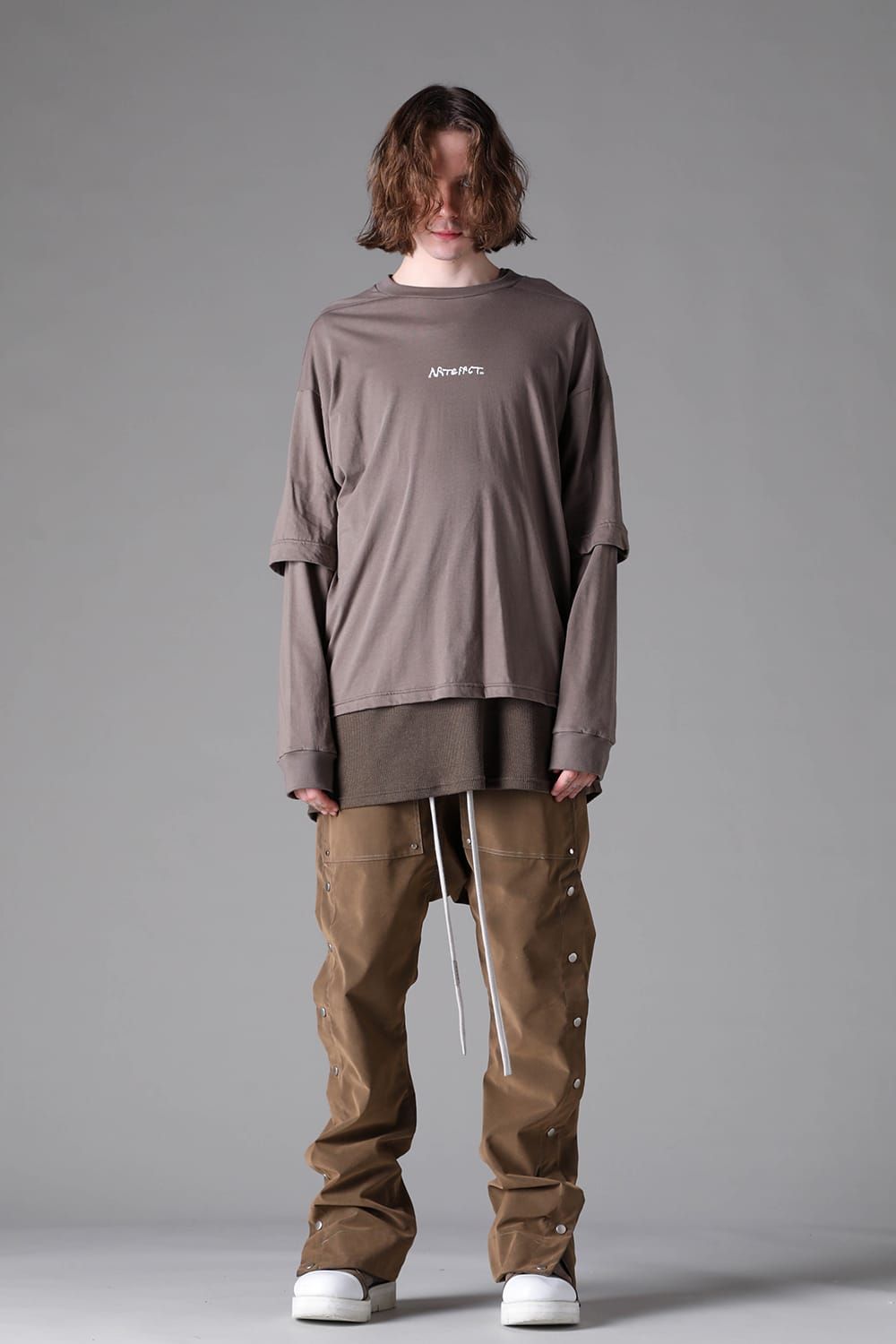 《2026AW先行予約》Printed Layerd Long Sleeve "Greige" / プリントレイヤードロングスリーブ"グレージュ"