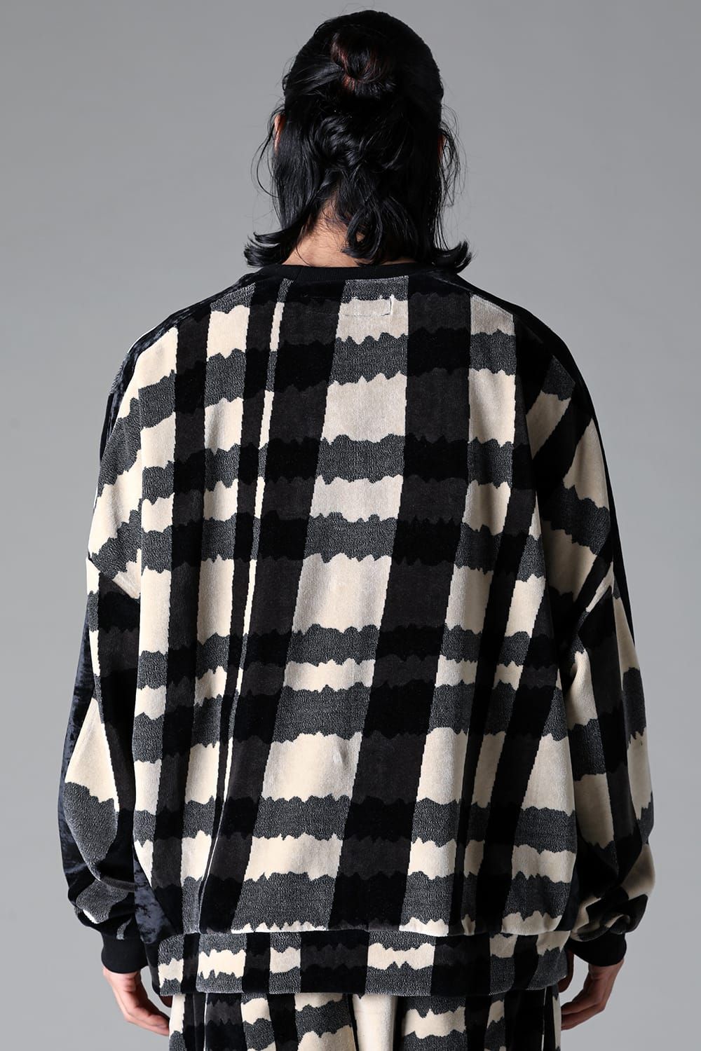 《2025AW先行予約》Checked Pattern Switching Pullover"Black×Grey×Ivory" / チェックパターンスウィッチングプルオーバー"ブラック×グレー×アイボリー"