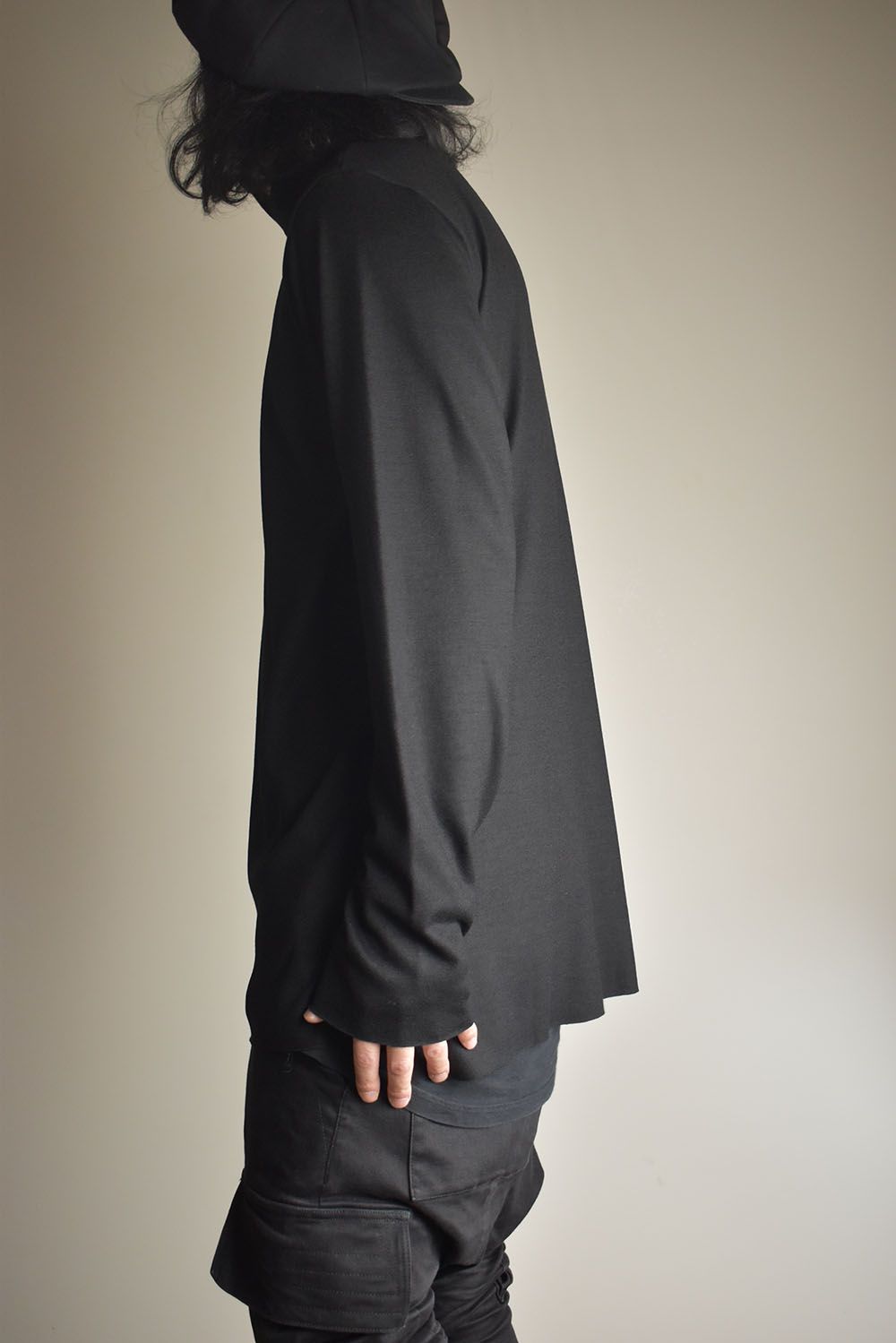 High Neck  Long Pullover "Black" / ハイネックロングプルオーバー"ブラック"