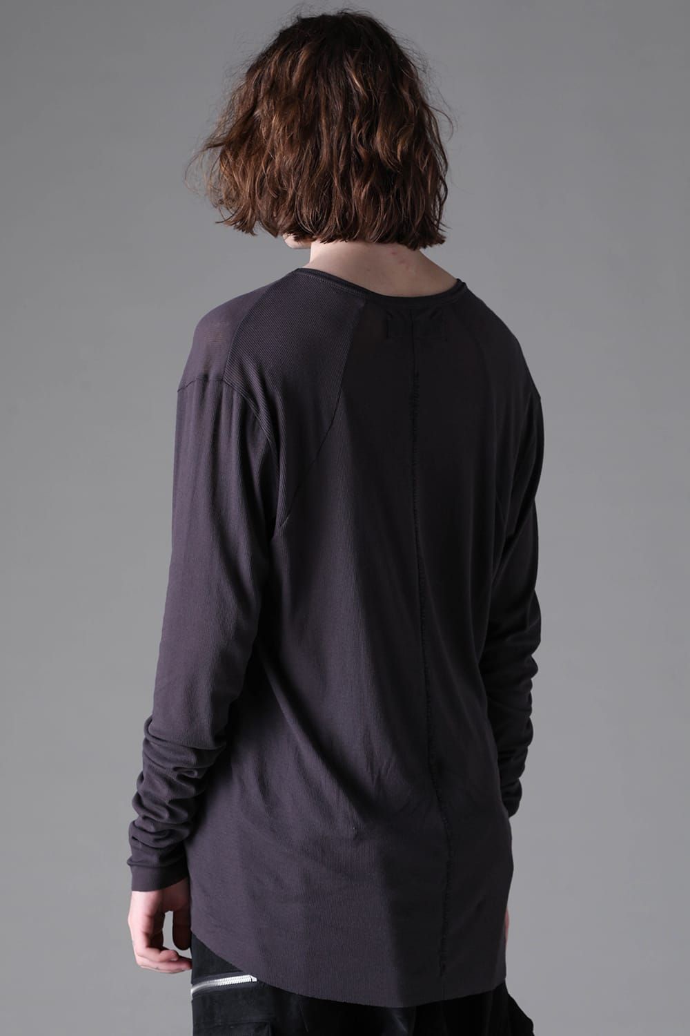 《2026AW先行予約》Back Printed Rib Long  Sleeve Tee"Black / D.Grey / Ivory /Khaki"バックプリントリブロングスリーブTee"ブラック/ダークグレー/アイボリー/カーキ"