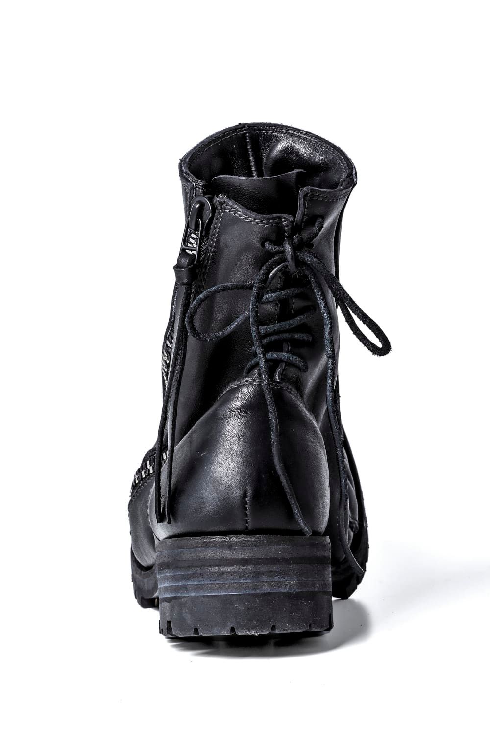 Horse Leather Back Lace Up Boots "Black"/ホースレザーバックレースアップブーツ"ブラック"