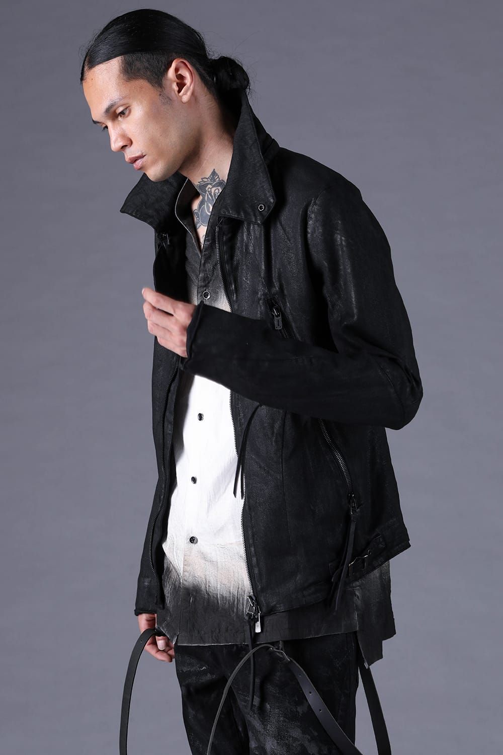 《2027SS先行予約分》Stretch Denim Coated Jacket"Black" / ストレッチデニムコーディングジャケット"ブラック"