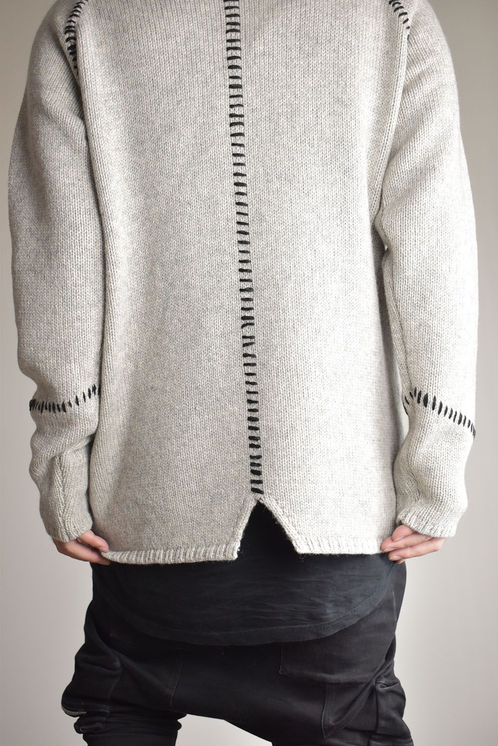 Over Lock Knit Pullover"Oyster Grey" / オーバーロックニットプルオーバー"オイスターグレー"