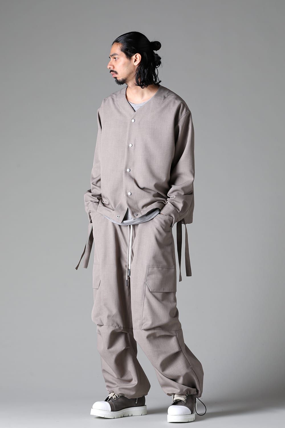 《2025AW先行予約》Cargo Wide Pants"Black / Grey" / カーゴワイドパンツ"ブラック/グレー"