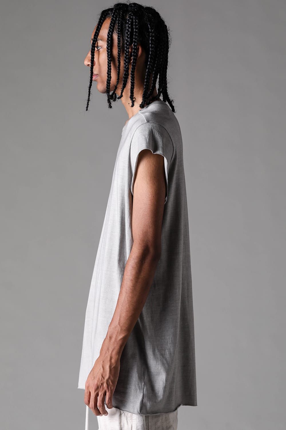 《2027SS先行予約》Sumi Dyed Lightweight French Terry Tank Top "L.Grey" / 墨染ミニ裏毛タンクトップ"ライトグレー"