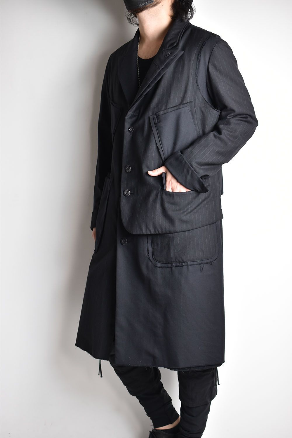 nude:masahiko maruyama - Patched Long Jacket W Half Vest