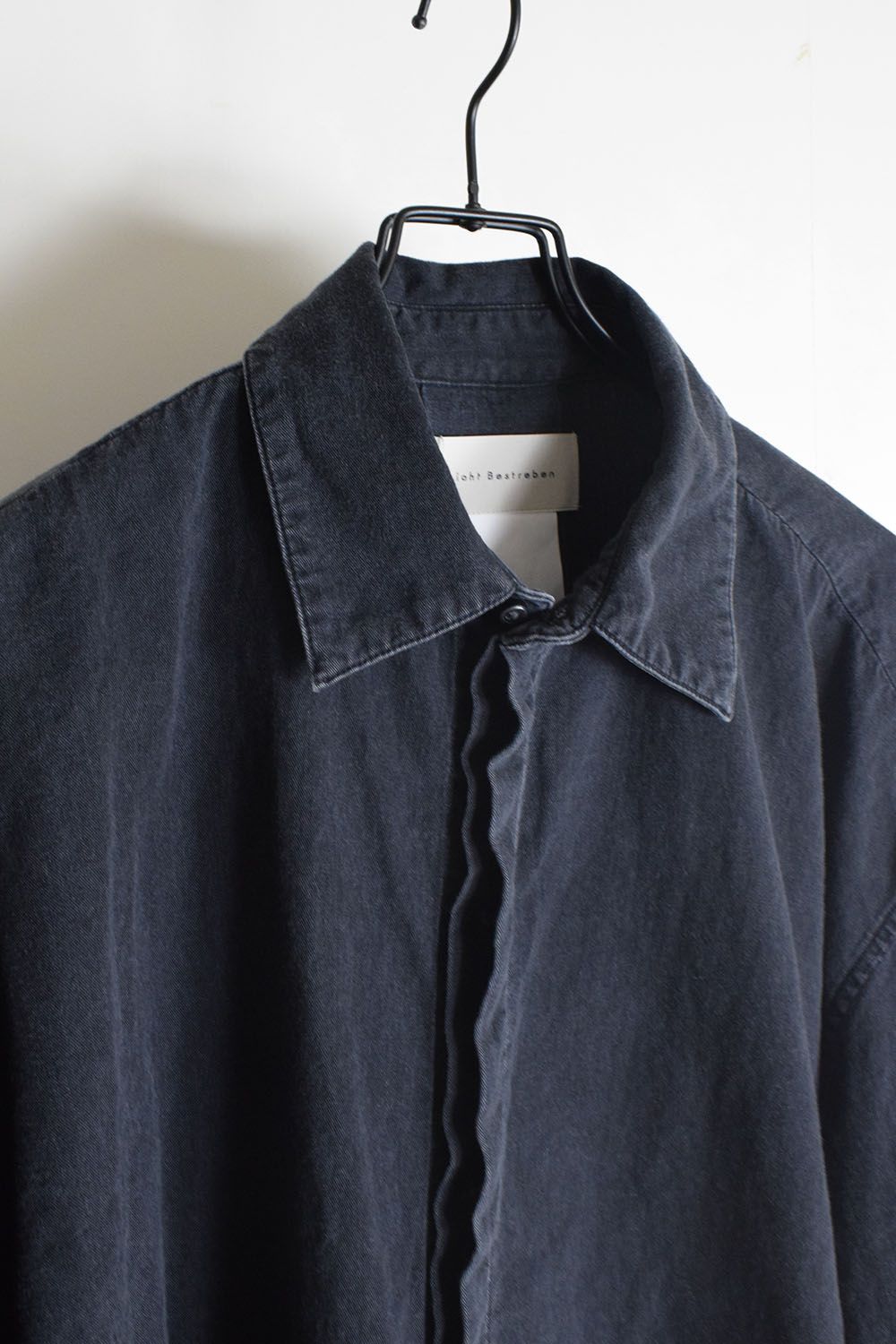 Detachable Sleeve Hook Cuff Shirt"Black Washed" / デタッチャブルスリーブホックカフスシャツ"ブラックウォッシュド"