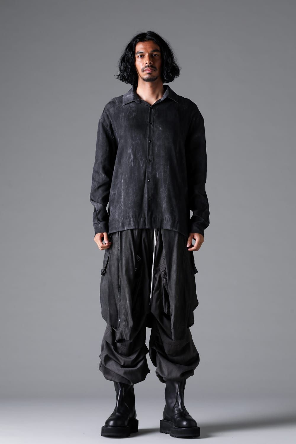 《2026SS先行予約》Sleeve Wrap Skirt"Black / Uneven D.Grey / Uneven Grey" / スリーブラップスカート"ブラック/アンイーブンダークグレー/アンイーブングレー"
