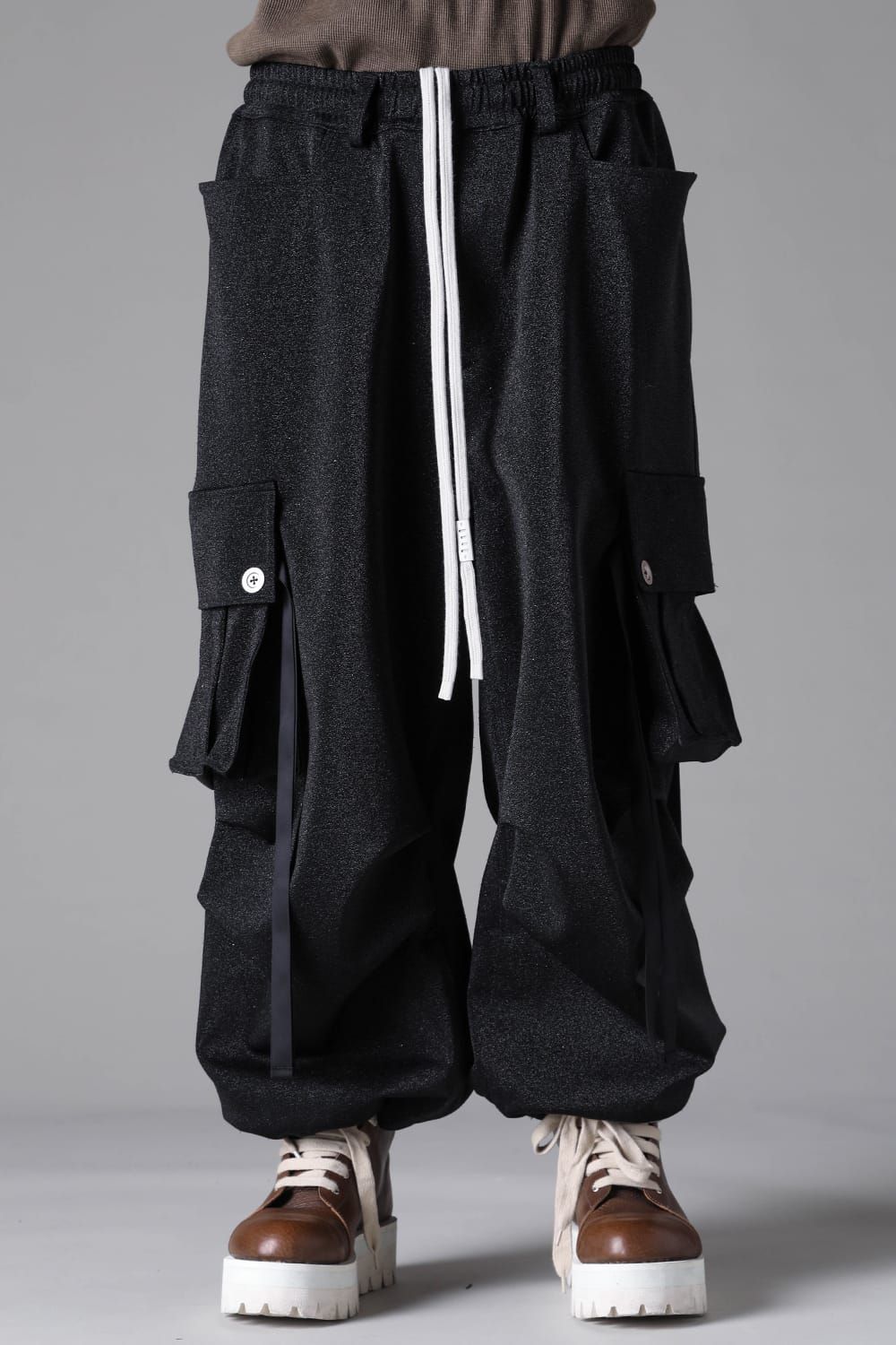 《2026AW先行予約》Lurex Extra Wide Pants"Black" / ルレックス エクストラワイドパンツ"ブラック"