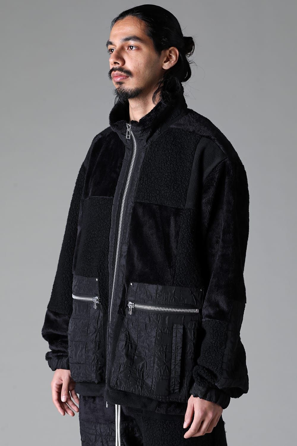 《2025AW先行予約》Fleece Combi Track Jacket"Black" / フリースコンビトラックジャケット"ブラック"