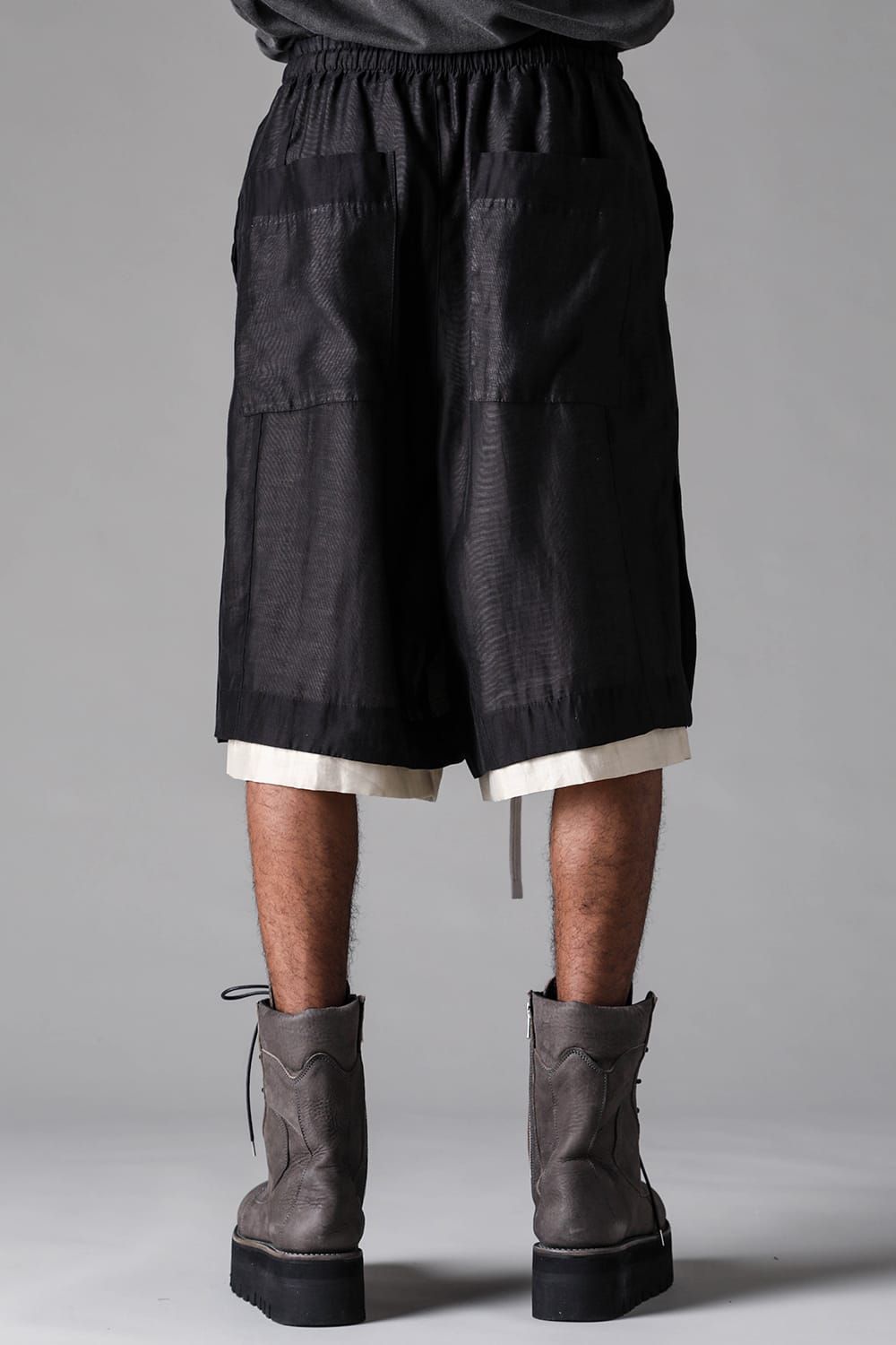 《2027SS先行予約》Layerd Wide Shorts"Black" / レイヤードワイドショーツ"ブラック"