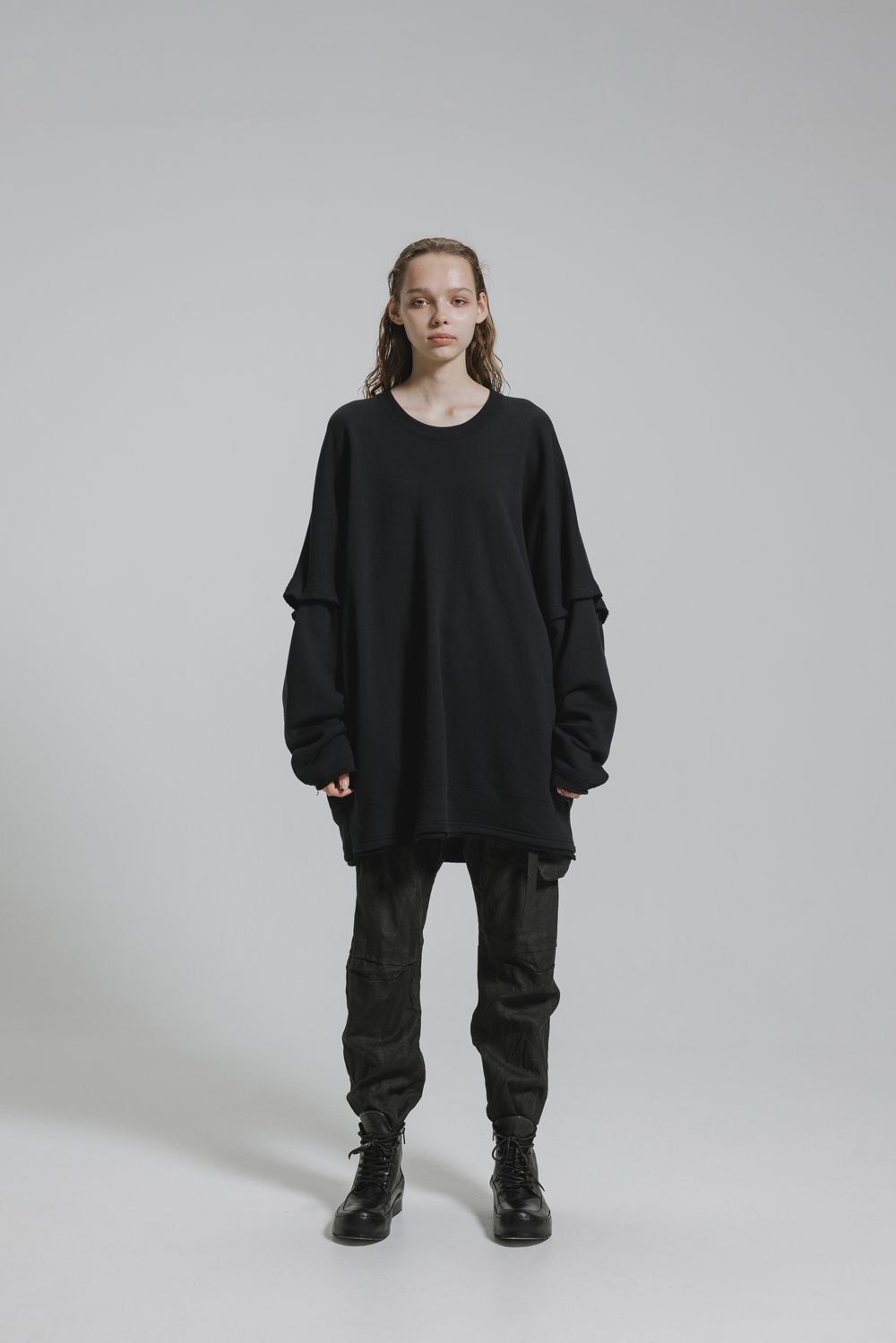 Sweat Oversize Pullover"Black" / スウェットオーバープルオーバー"ブラック"