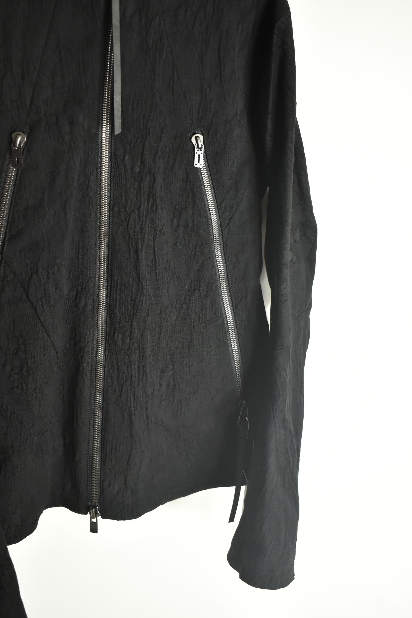Damage Jacquard Single Rider Jacket"Black" / ダメージジャガードシングルライダースジャケット"ブラック"