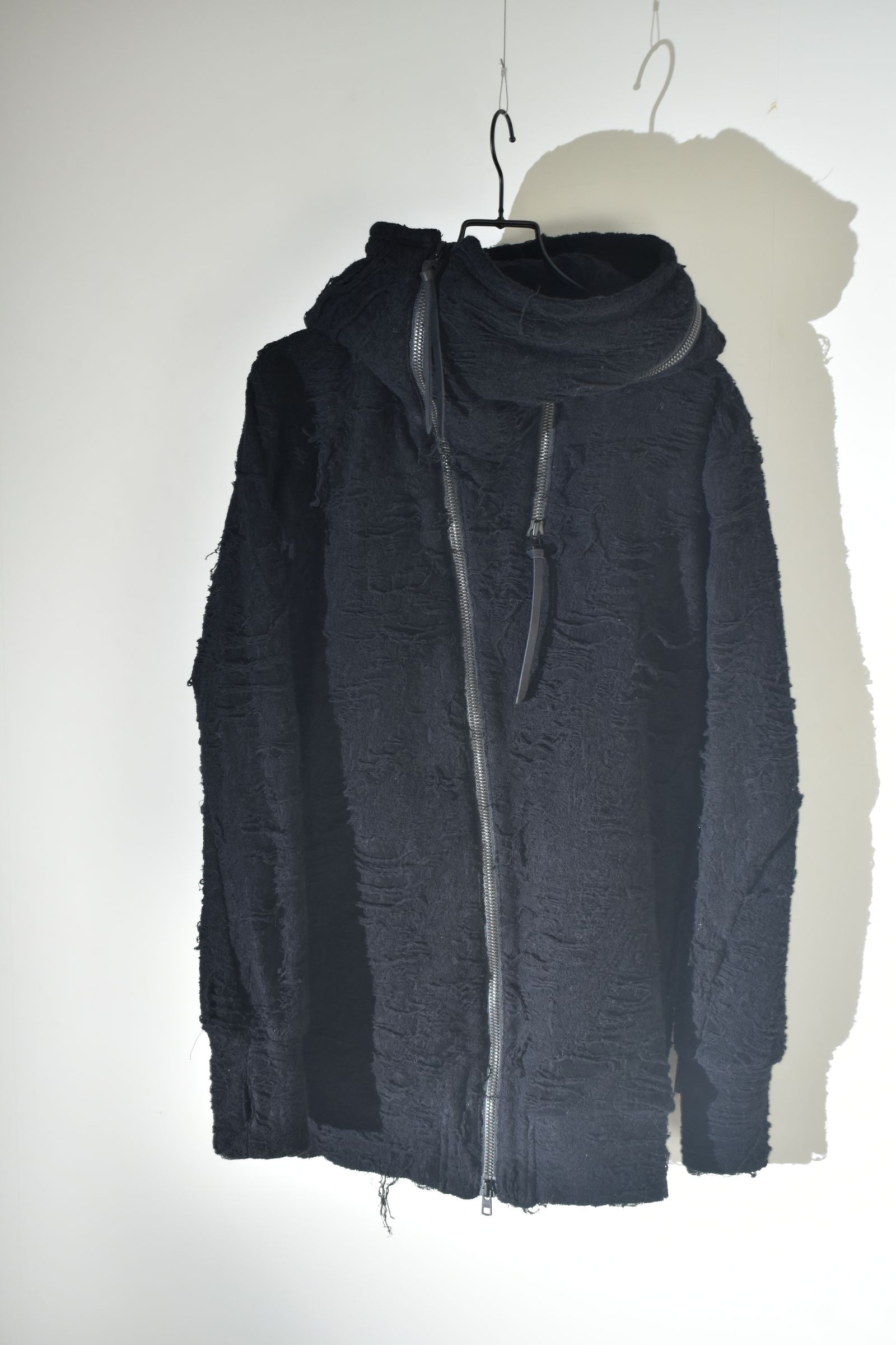 Damage Pile Zip-Up Hoodie"Black" / ダメージパイルジップアップフーディー"ブラック"