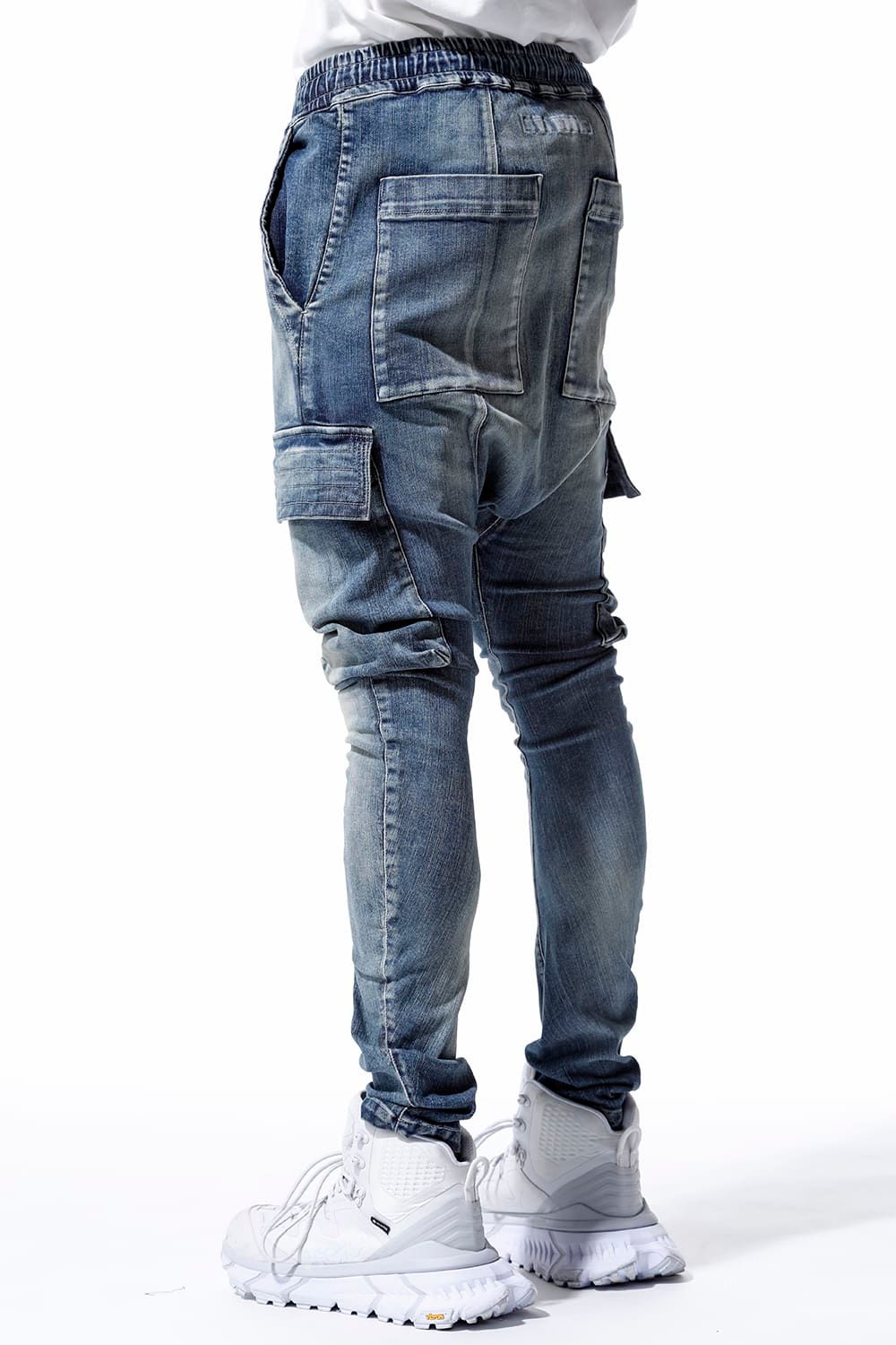 《2026SS先行予約》Vintage Denim Cargo Sarouel Skinny"Indigo"/ヴィンテージデニムカーゴサルエルスキニー"インディゴ"