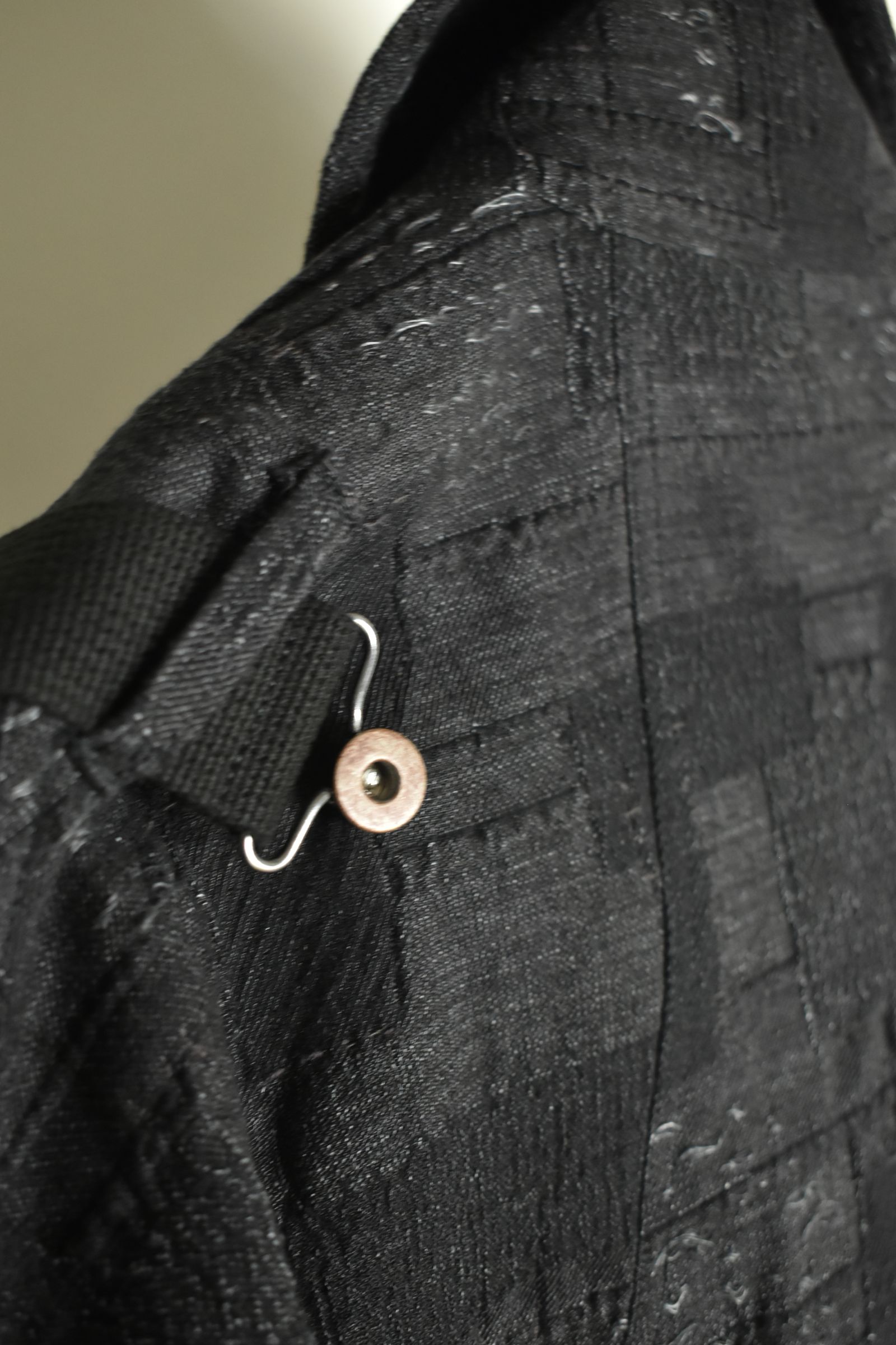 Crust Jacquard Salopette Layered Jacket"Black" / クラストジャガードサロペットレイヤードジャケット"ブラック"