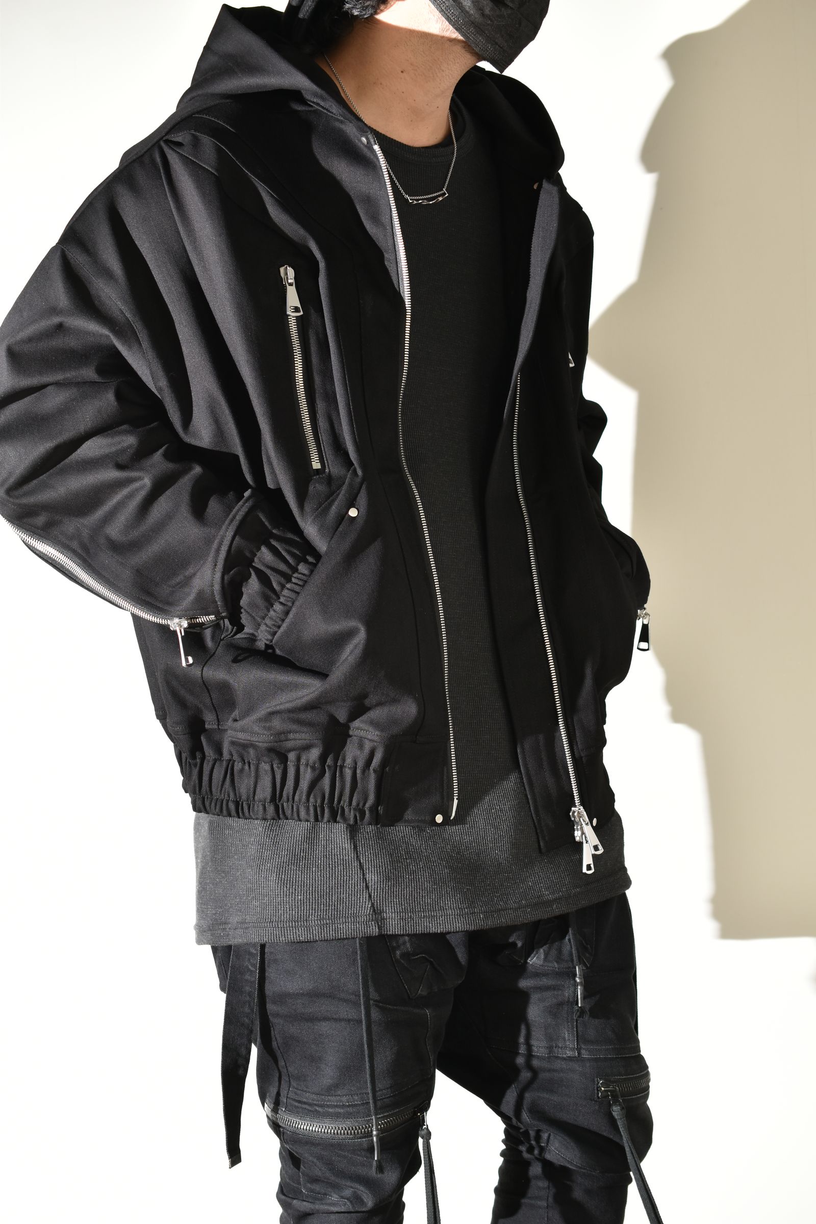 Denim Zip Hoodie Blouson"Black" / デニムジップフーディブルゾン"ブラック"