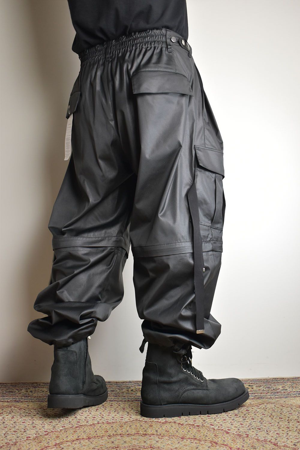 Fake Fake Leather Detachable Cargo Pants"Black"/フェイクフェイクレザーデタッチャブルカーゴパンツ"ブラック"