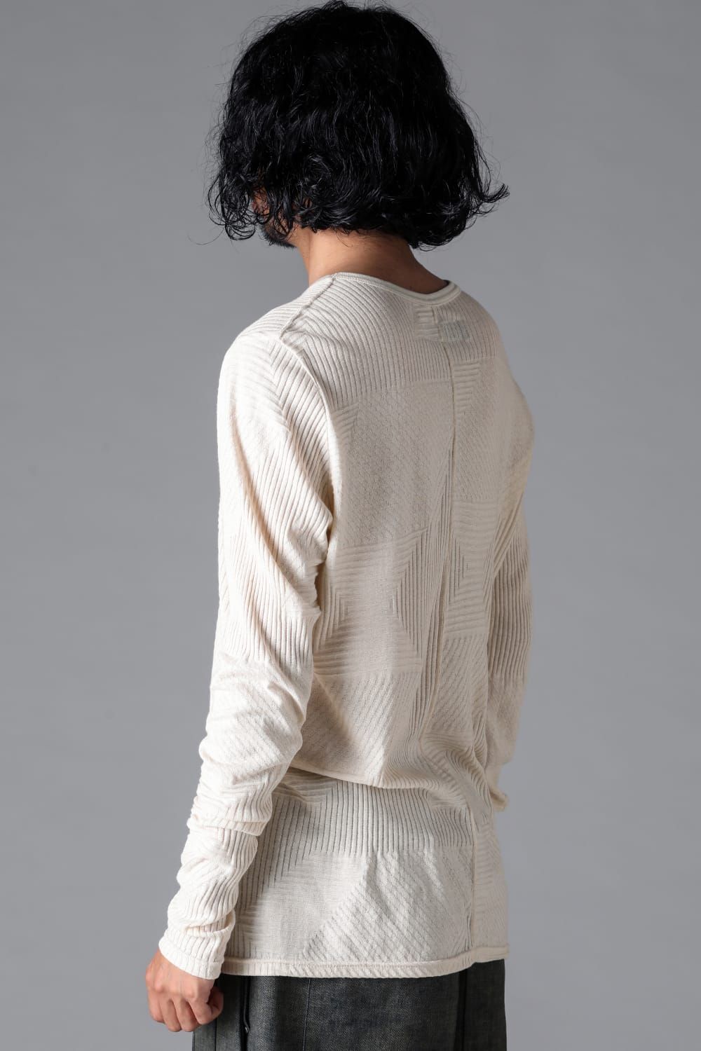 《2026SS先行予約》Deformed Stripe Pattern Long Sleeve "Black / Cream" /ディフォルメドストライプパターンロングスリーブ"ブラック/クリーム"