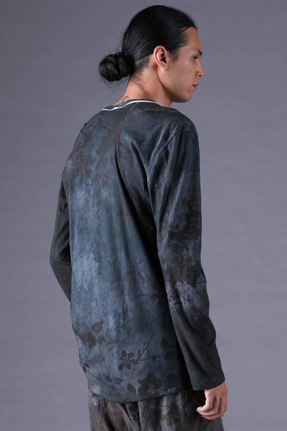 《2027SS先行予約分》Inkjet-Printed 30/- Cotton L/ST-Shirt"Charcoal" / インクジェットプリント30/-天竺ロングスリーブTee"チャコール"
