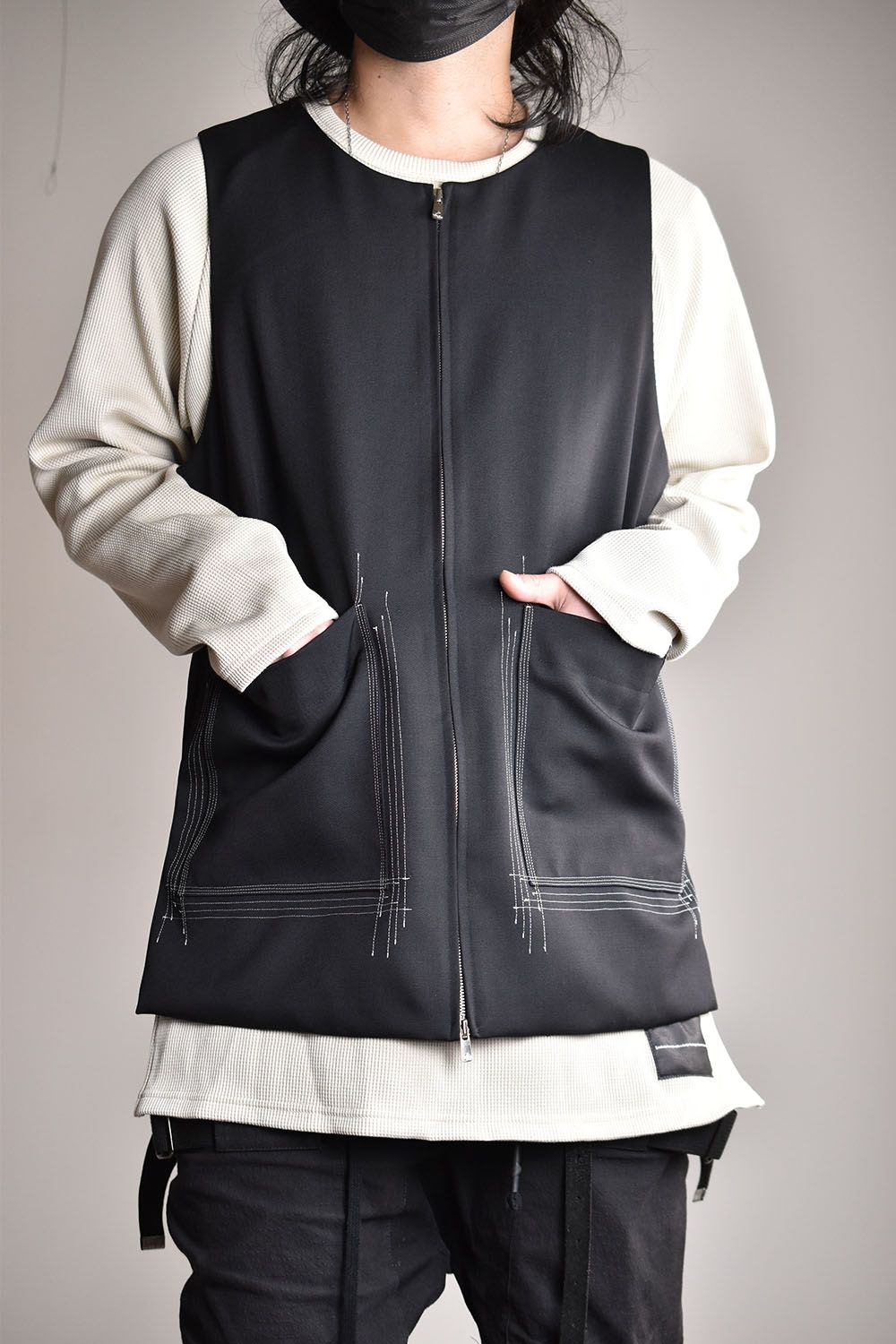 LC1 Trace Zip Up Vest"Black"/トレースジップアップベスト"ブラック"