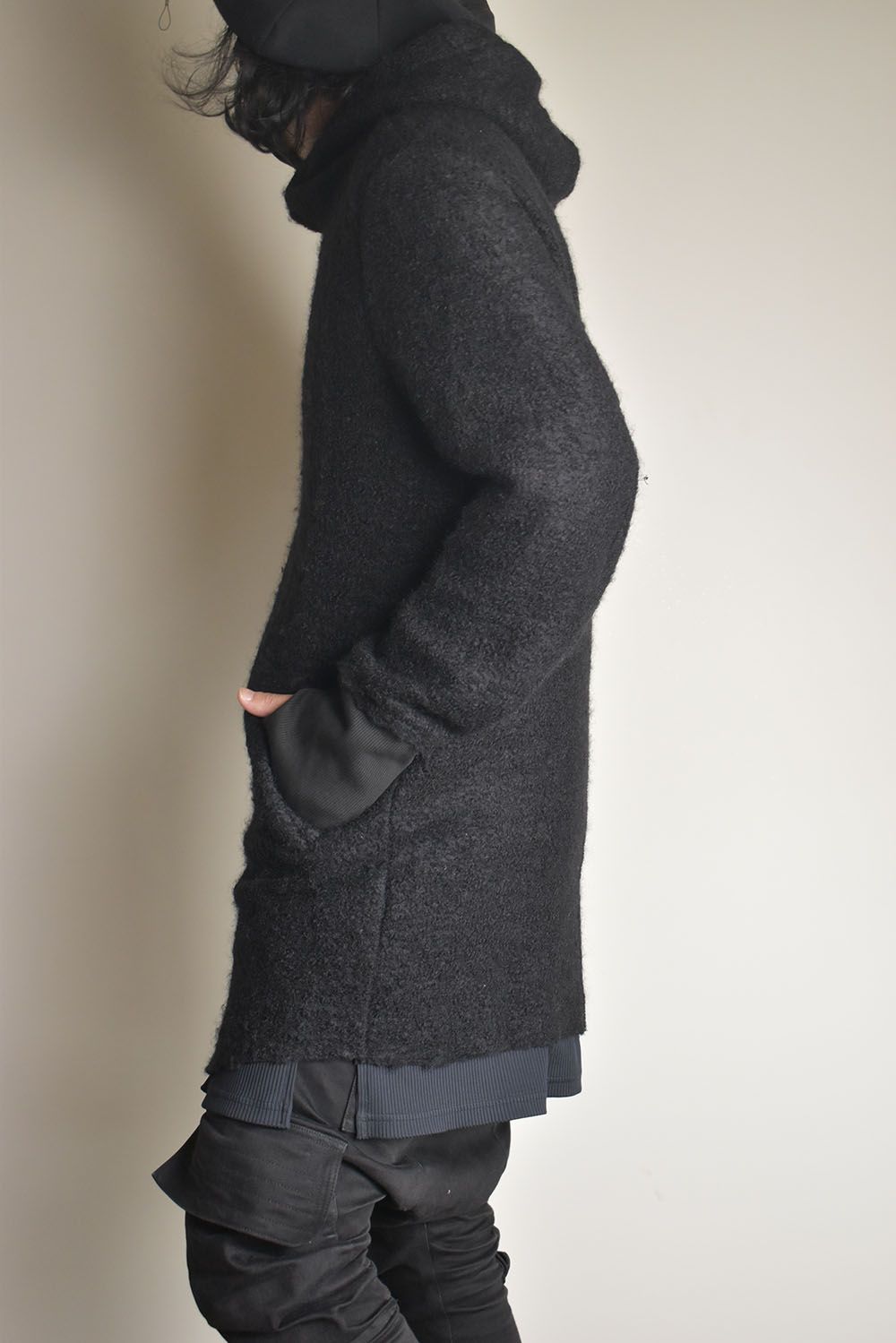 Mohair Knit Zip Hoodie "Black" / モヘアニットジップフーディ"ブラック"