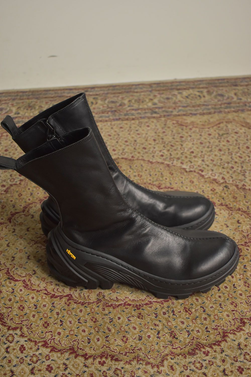 Over Lock Side Zip Boots_Maryam Horse Front "Black" / オーバーロックサイドジップブーツ マリアムホースフロント"ブラック"